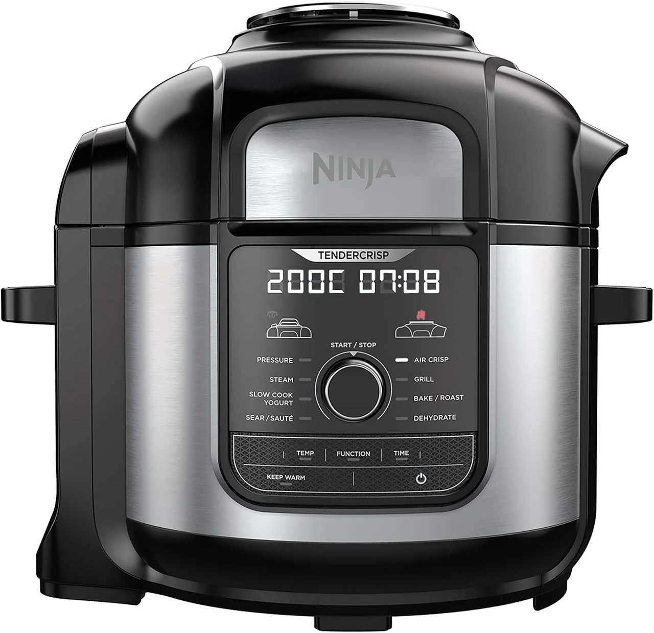 مولتی کوکر نینجا Foodi MAX [OP500UK]، 9 در 1، 7.5 لیتری، زودپز برقی و سرخ کن هوا، استیل برس خورده و مشکی