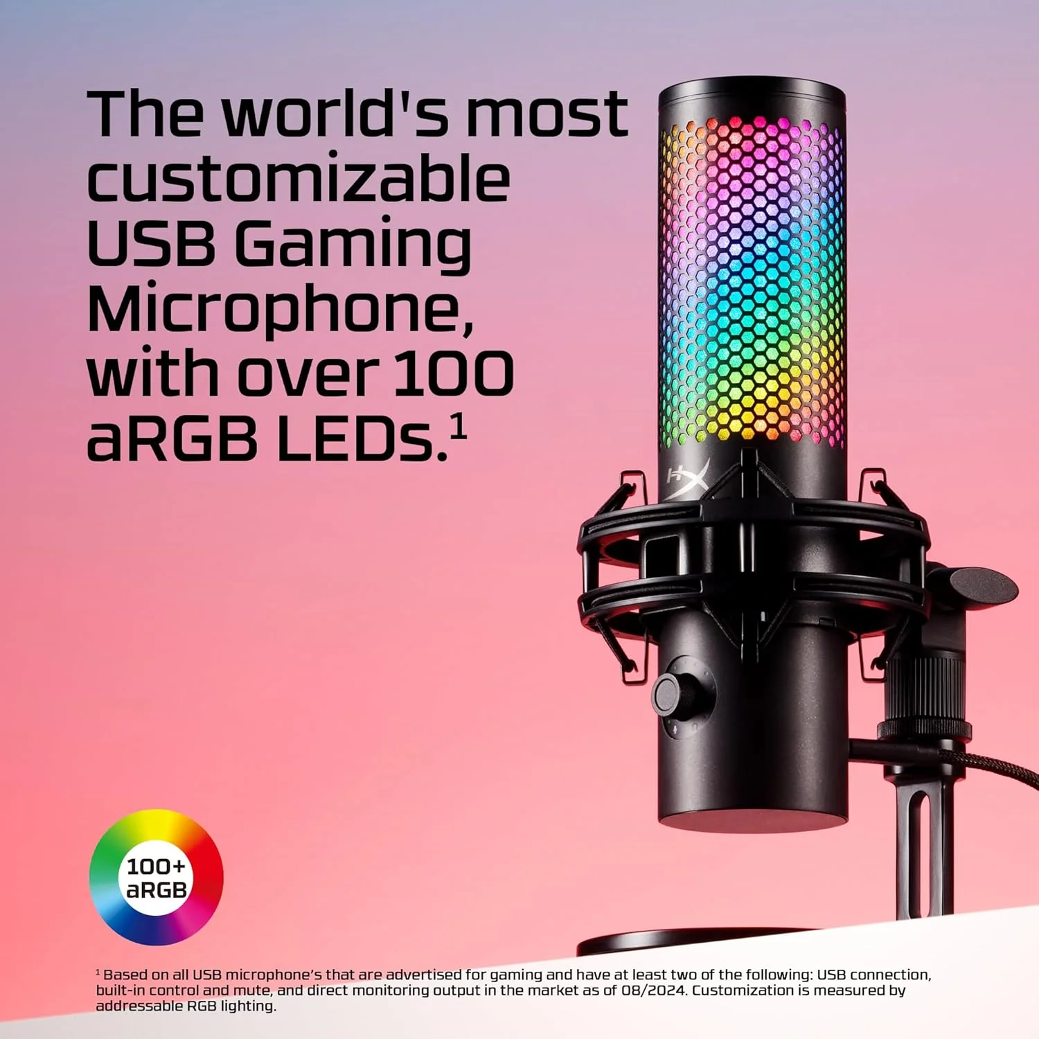 میکروفون USB هایپرایکس QuadCast 2 S - با نورپردازی RGB، مناسب استریم و پادکست، با کنترلهای داخلی، نورپردازی LED، پایه ضد لرزش قابل جدا شدن، سازگار با PC، Mac، USB-C - مشکی میکروفون USB هایپرایکس QuadCast 2 S - با نورپردازی RGB، مناسب استریم و پادکست، با کنترلهای داخلی، نورپردازی LED، پایه ضد لرزش قابل جدا شدن، سازگار با PC، Mac، USB-C - مشکی