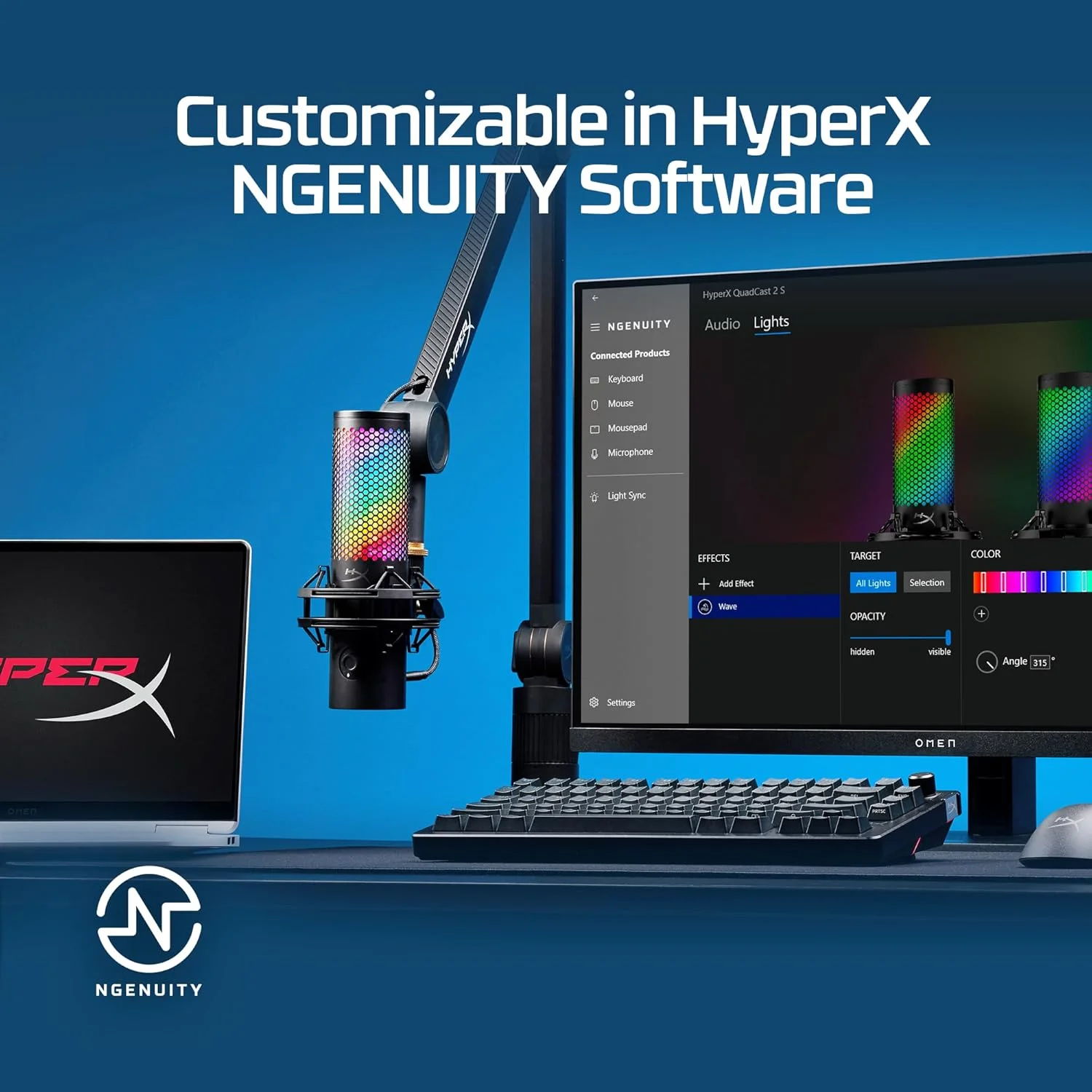 میکروفون USB هایپرایکس QuadCast 2 S - با نورپردازی RGB، مناسب استریم و پادکست، با کنترلهای داخلی، نورپردازی LED، پایه ضد لرزش قابل جدا شدن، سازگار با PC، Mac، USB-C - مشکی میکروفون USB هایپرایکس QuadCast 2 S - با نورپردازی RGB، مناسب استریم و پادکست، با کنترلهای داخلی، نورپردازی LED، پایه ضد لرزش قابل جدا شدن، سازگار با PC، Mac، USB-C - مشکی