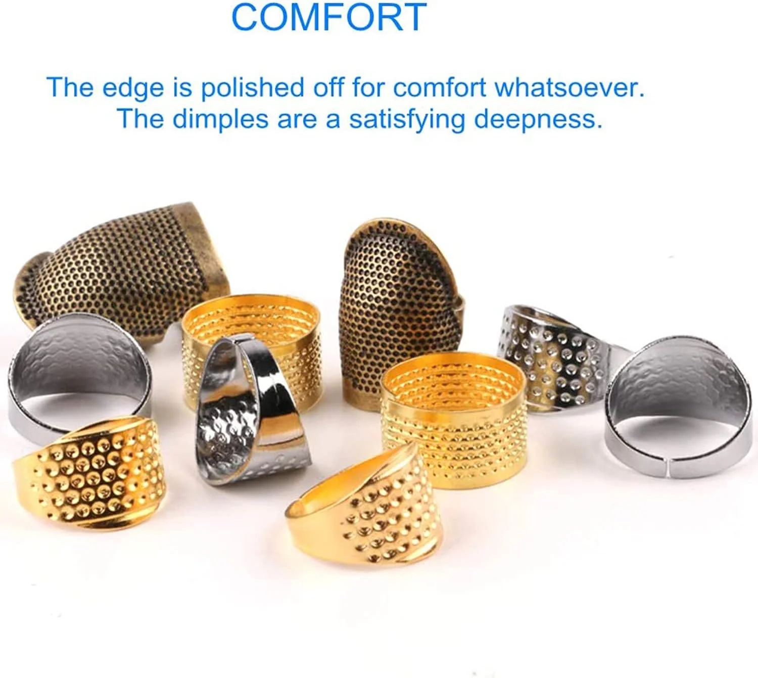 انگشتانه خیاطی قابل تنظیم ELECDON، لوازم جانبی و ملزومات خیاطی مسی ممتاز، محافظ انگشت بادوام و محکم، لوازم جانبی خیاطی راحت، انگشتانه برای خیاطی دستی (12 عددی) انگشتانه خیاطی قابل تنظیم ELECDON، لوازم جانبی و ملزومات خیاطی مسی ممتاز، محافظ انگشت بادوام و محکم، لوازم جانبی خیاطی راحت، انگشتانه برای خیاطی دستی (12 عددی)