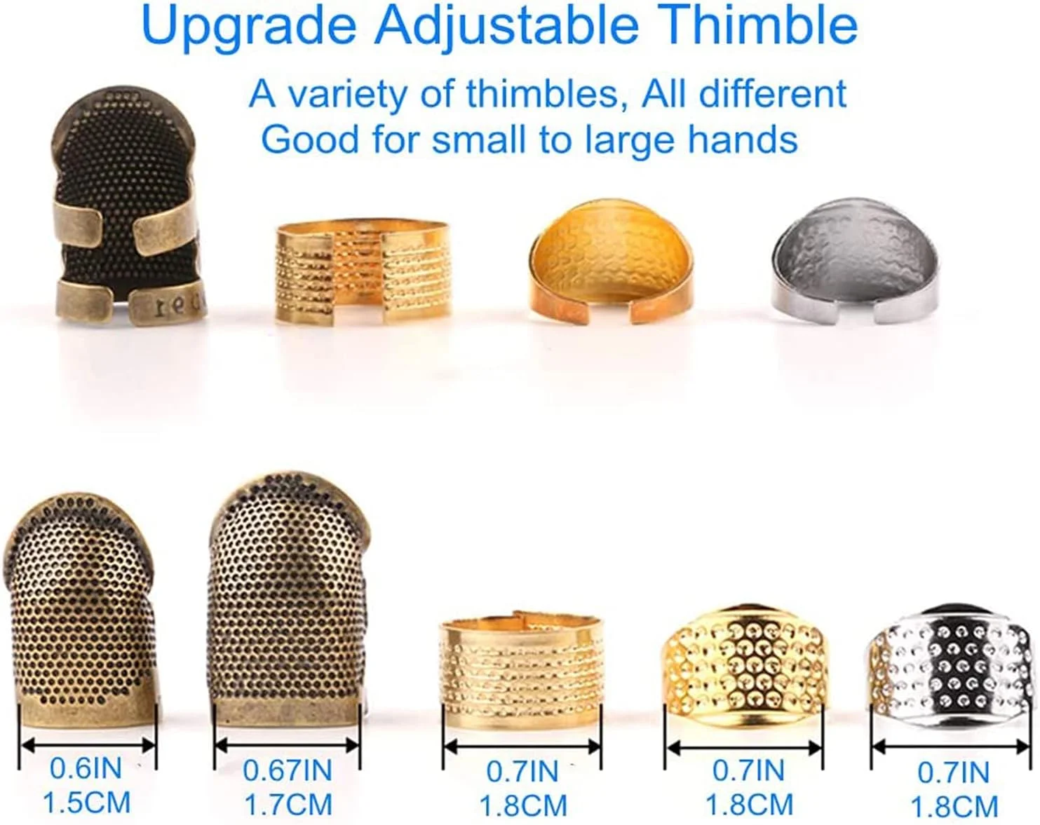 انگشتانه خیاطی قابل تنظیم ELECDON، لوازم جانبی و ملزومات خیاطی مسی ممتاز، محافظ انگشت بادوام و محکم، لوازم جانبی خیاطی راحت، انگشتانه برای خیاطی دستی (12 عددی) انگشتانه خیاطی قابل تنظیم ELECDON، لوازم جانبی و ملزومات خیاطی مسی ممتاز، محافظ انگشت بادوام و محکم، لوازم جانبی خیاطی راحت، انگشتانه برای خیاطی دستی (12 عددی)