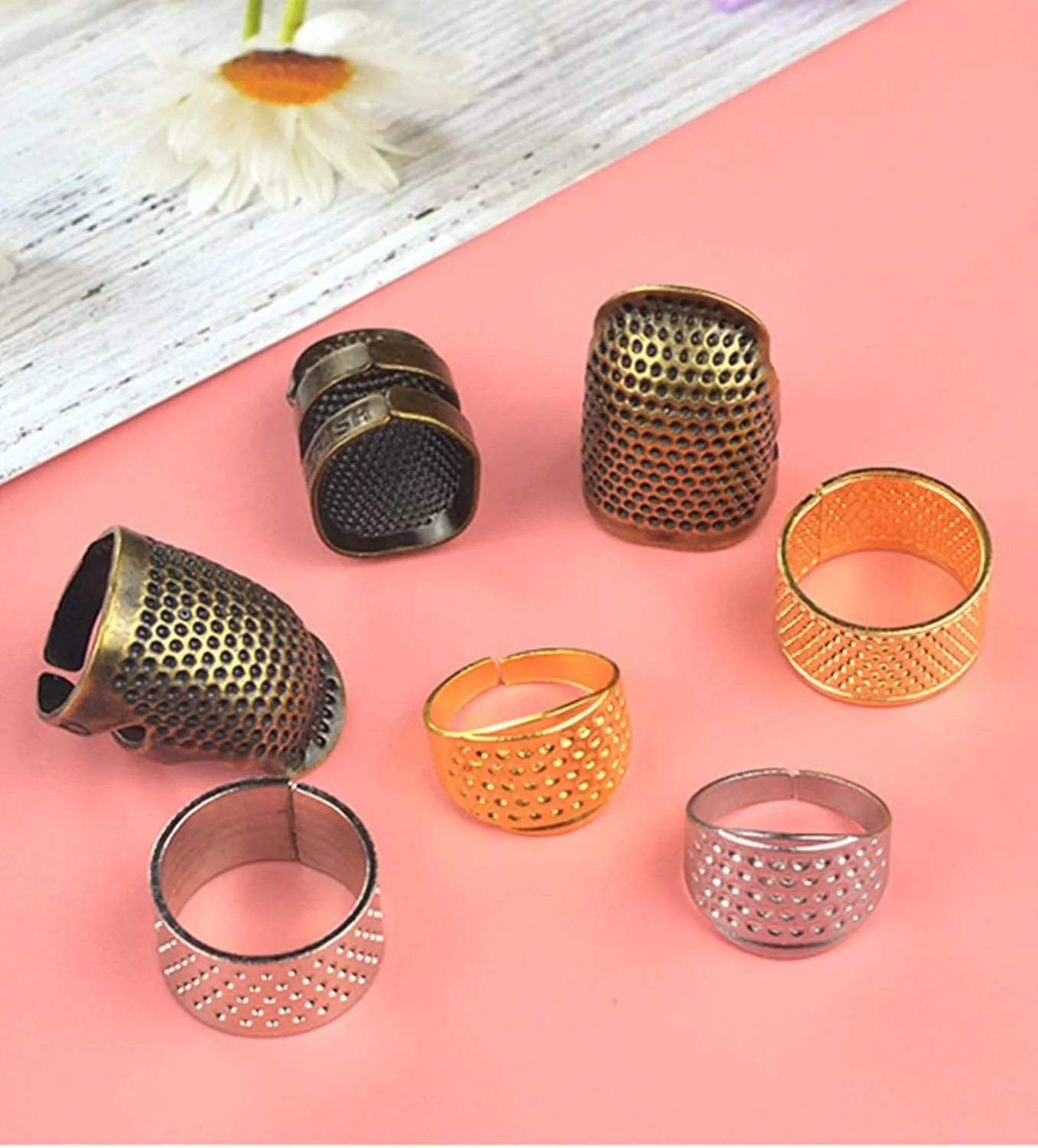 انگشتانه خیاطی قابل تنظیم ELECDON، لوازم جانبی و ملزومات خیاطی مسی ممتاز، محافظ انگشت بادوام و محکم، لوازم جانبی خیاطی راحت، انگشتانه برای خیاطی دستی (12 عددی) انگشتانه خیاطی قابل تنظیم ELECDON، لوازم جانبی و ملزومات خیاطی مسی ممتاز، محافظ انگشت بادوام و محکم، لوازم جانبی خیاطی راحت، انگشتانه برای خیاطی دستی (12 عددی)