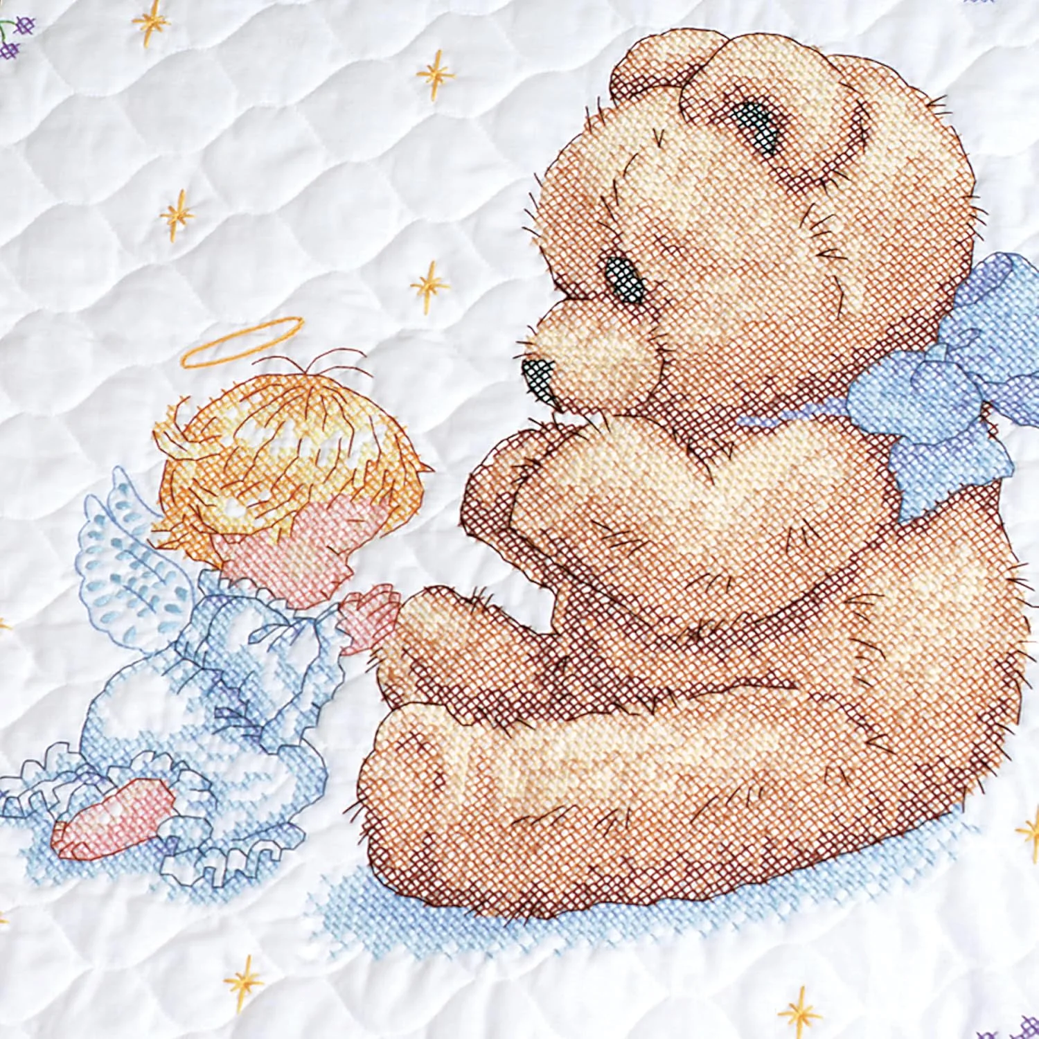 کیت کوسن دوزی چاپی ابعاد، طرح دعای شیرین، مناسب برای لحاف کودک، سایز 86x109 سانتی متر کیت کوسن دوزی چاپی ابعاد، طرح دعای شیرین، مناسب برای لحاف کودک، سایز 86x109 سانتی متر