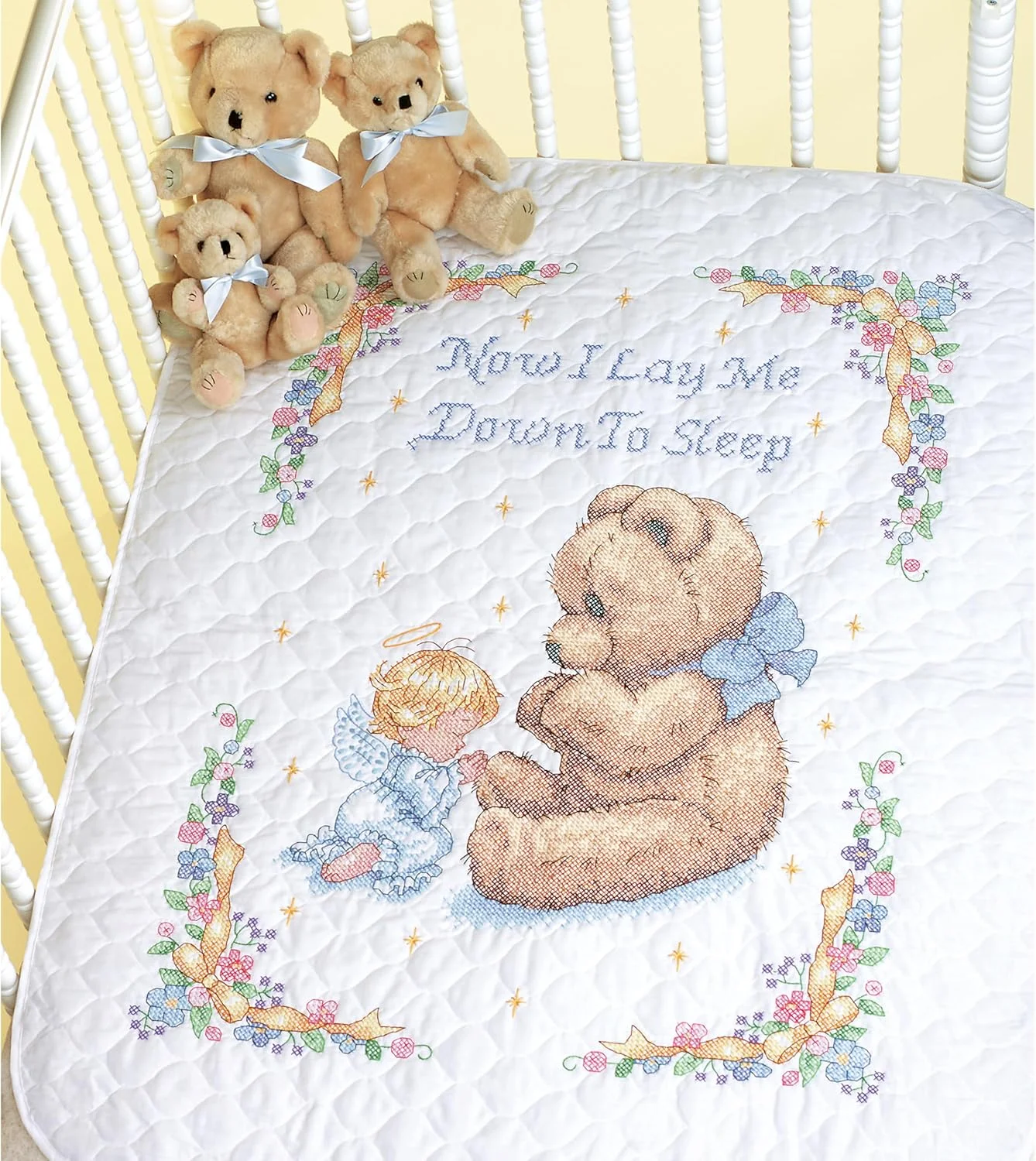 کیت کوسن دوزی چاپی ابعاد، طرح دعای شیرین، مناسب برای لحاف کودک، سایز 86x109 سانتی متر کیت کوسن دوزی چاپی ابعاد، طرح دعای شیرین، مناسب برای لحاف کودک، سایز 86x109 سانتی متر