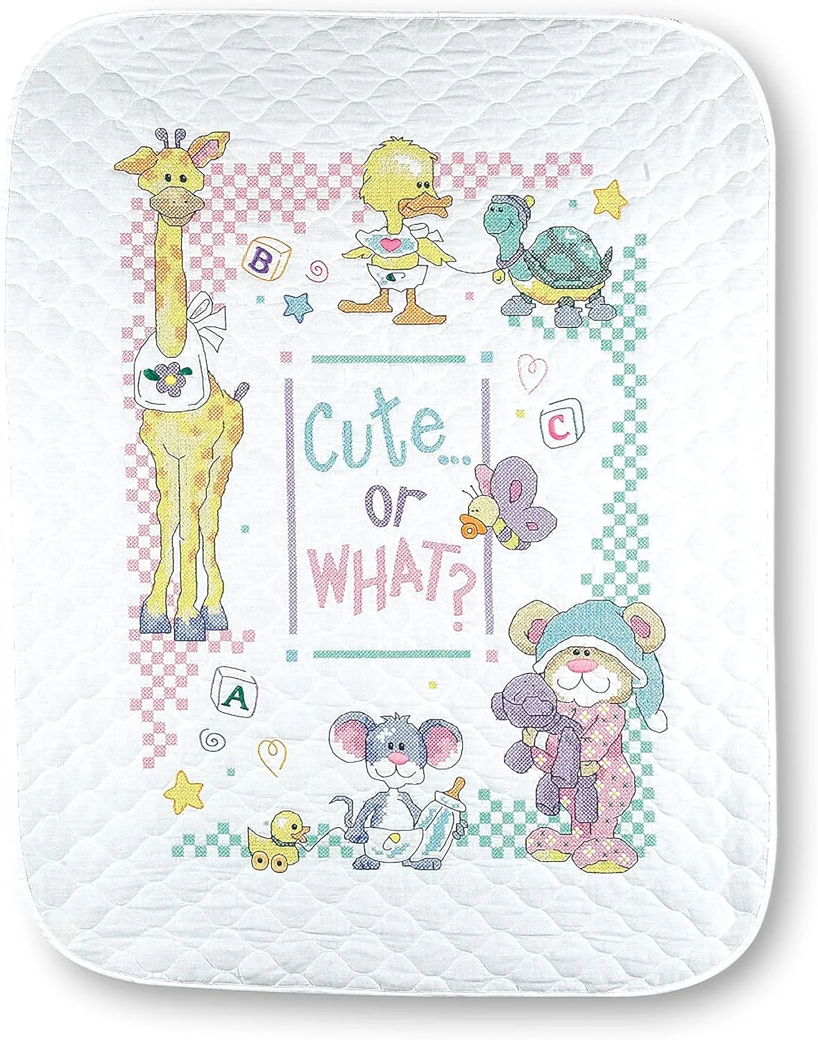 کیت کوسن دوزی ابعادی طرح 'Cute or What?'، لحاف بچه دست دوز، 86 در 109 سانتی متر کیت کوسن دوزی ابعادی طرح 'Cute or What?'، لحاف بچه دست دوز، 86 در 109 سانتی متر