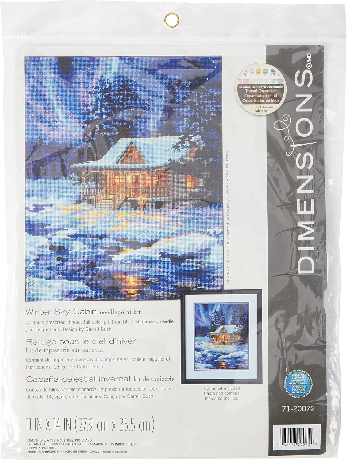 کیت سوزن‌دوزی Dimensions، کلبه آسمان زمستانی، 28x35 سانتی‌متر، آبی
