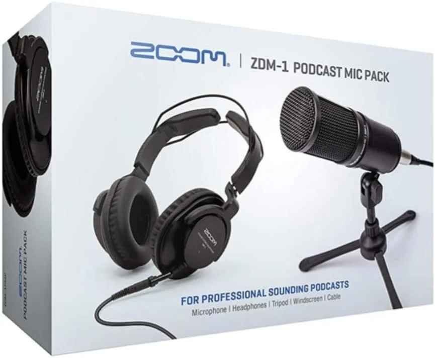 پکیج میکروفون پادکست 4 نفره Zoom ZDM-1 به همراه هدفون، کابل میکروفون، بازوهای بوم و بازوی بوم (4 عدد) (8 قطعه)