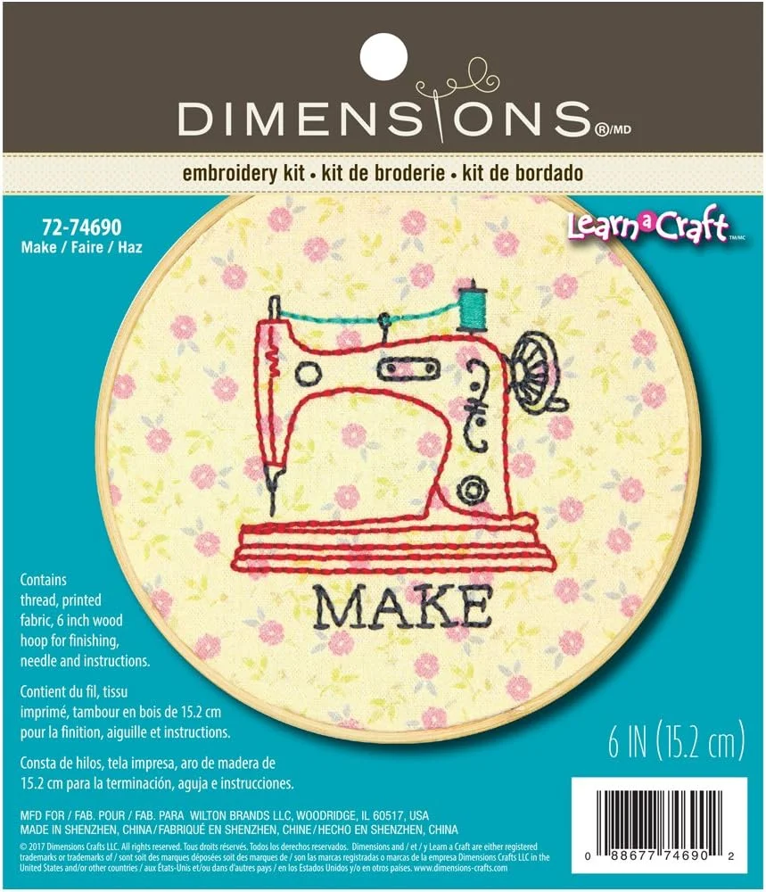 کیت گلدوزی DIMENSIONS، همراه با حلقه، 15 سانتی متر