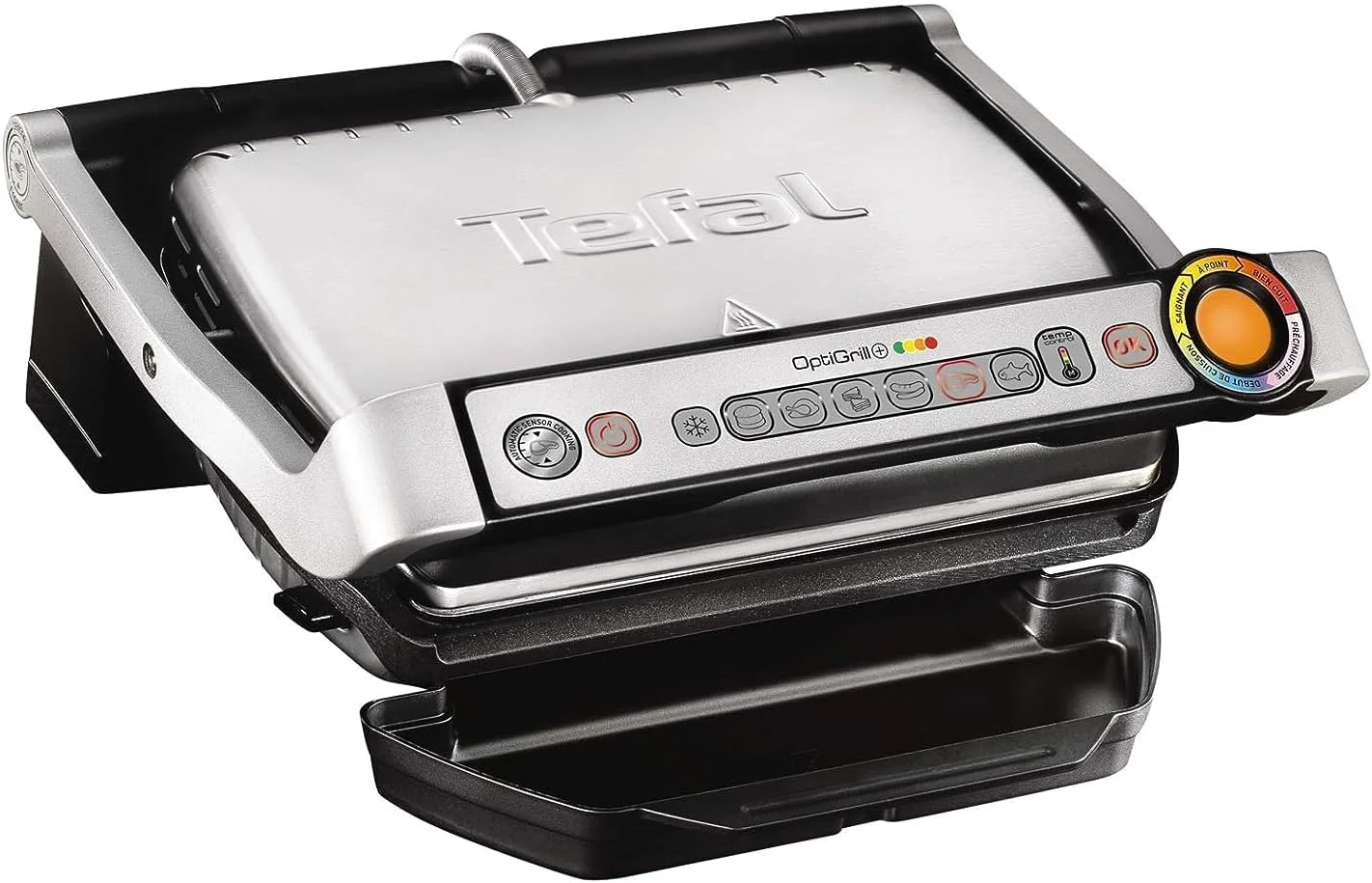 گریل برقی تفال Optigrill مناسب برای گریل کردن در فضای داخلی، 2000 وات، استیل ضد زنگ، مدل GC712D28 "حداقل 1 سال گارانتی سازنده"
