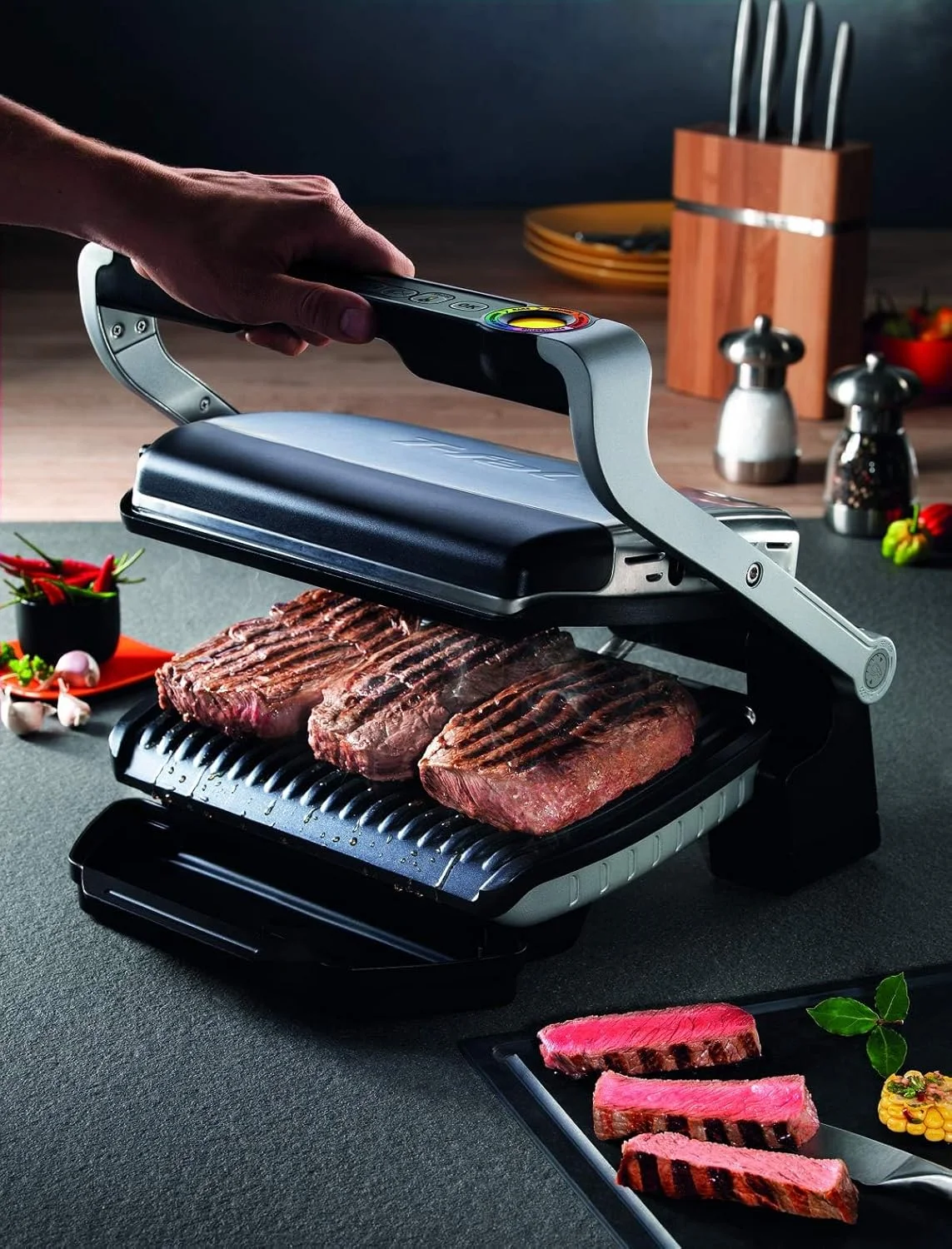 گریل برقی تفال Optigrill مناسب برای گریل کردن در فضای داخلی، 2000 وات، استیل ضد زنگ، مدل GC712D28 "حداقل 1 سال گارانتی سازنده" گریل برقی تفال Optigrill مناسب برای گریل کردن در فضای داخلی، 2000 وات، استیل ضد زنگ، مدل GC712D28 "حداقل 1 سال گارانتی سازنده"