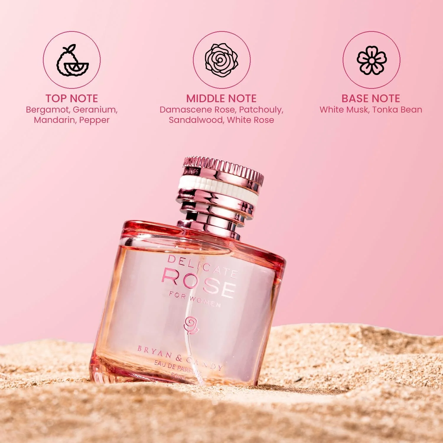 عطر زنانه رز ظریف برایان اند کندی، ماندگاری طولانی، طراوت بخش و آرامش بخش (50 میلی لیتر، بسته 1 عددی)