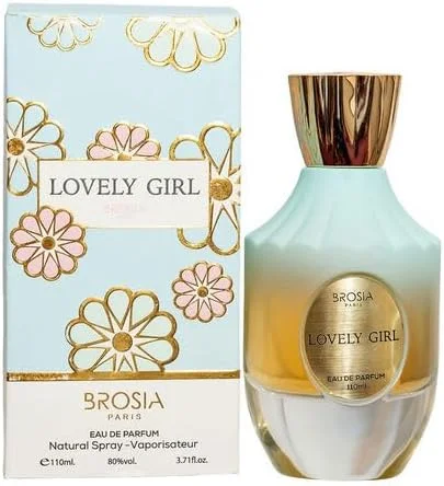 ادو پرفیوم زنانه Brosia Lovely Girl حجم 110 میلی لیتر - عطر گلی میوه ای با رایحه ماندارین، رز، نعناع هندی و دانه تونکا - ادو پرفیوم ماندگار