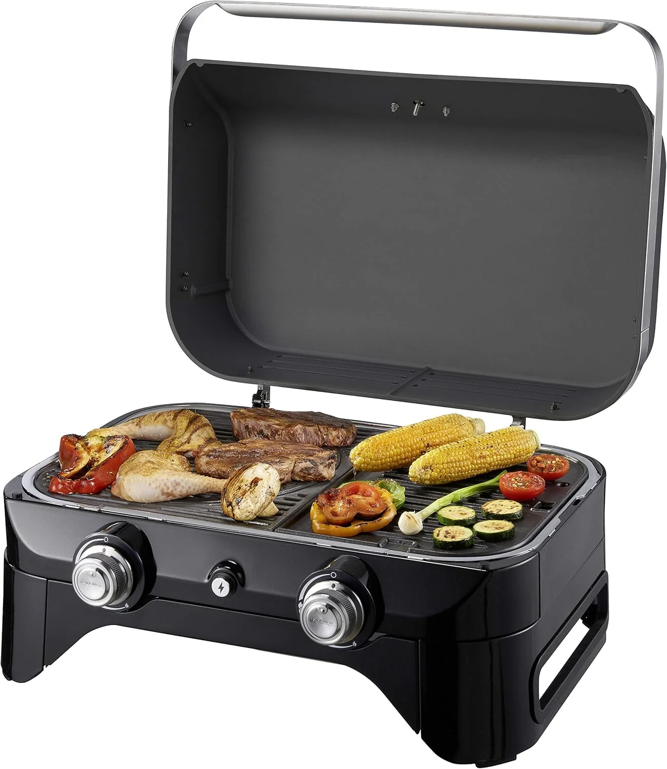 باربیکیو گازی قابل حمل Campingaz Attitude 2100 Lx، رومیزی، 2 مشعل استیل، توان 5 کیلو وات، دارای درب، دماسنج، توری گریل و پلانچا، مشکی "حداقل 1 سال گارانتی تولید کننده" باربیکیو گازی قابل حمل Campingaz Attitude 2100 Lx، رومیزی، 2 مشعل استیل، توان 5 کیلو وات، دارای درب، دماسنج، توری گریل و پلانچا، مشکی "حداقل 1 سال گارانتی تولید کننده"