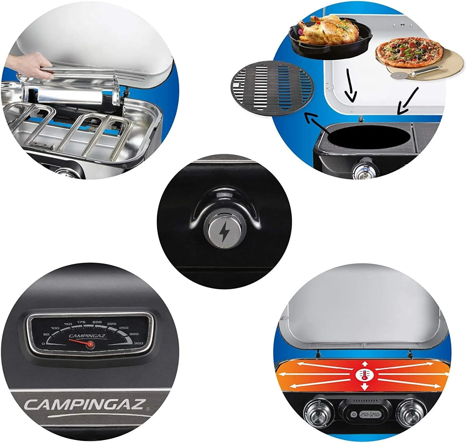 باربیکیو گازی قابل حمل Campingaz Attitude 2100 Lx، رومیزی، 2 مشعل استیل، توان 5 کیلو وات، دارای درب، دماسنج، توری گریل و پلانچا، مشکی "حداقل 1 سال گارانتی تولید کننده" باربیکیو گازی قابل حمل Campingaz Attitude 2100 Lx، رومیزی، 2 مشعل استیل، توان 5 کیلو وات، دارای درب، دماسنج، توری گریل و پلانچا، مشکی "حداقل 1 سال گارانتی تولید کننده"