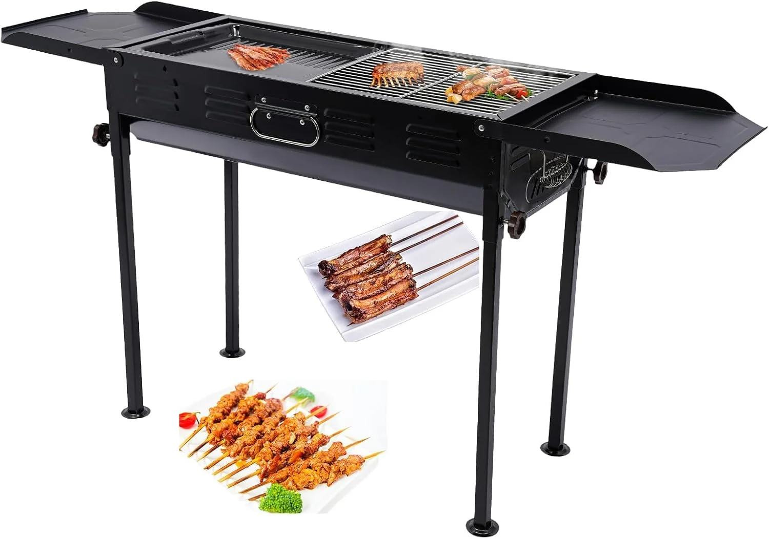 پایه باربیکیو تاشو MOMENT برای کمپینگ در فضای باز - ایستگاه گریل قابل حمل و چند منظوره 118 x 30 x 70 سانتی متر برای باربیکیو، کمپینگ و مهمانی ها