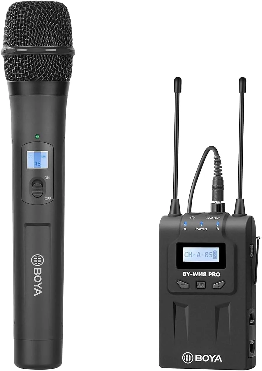 سیستم میکروفون بی سیم دستی Boya BY-WM8 Pro-K3 با قابلیت نصب روی دوربین، مشکی
