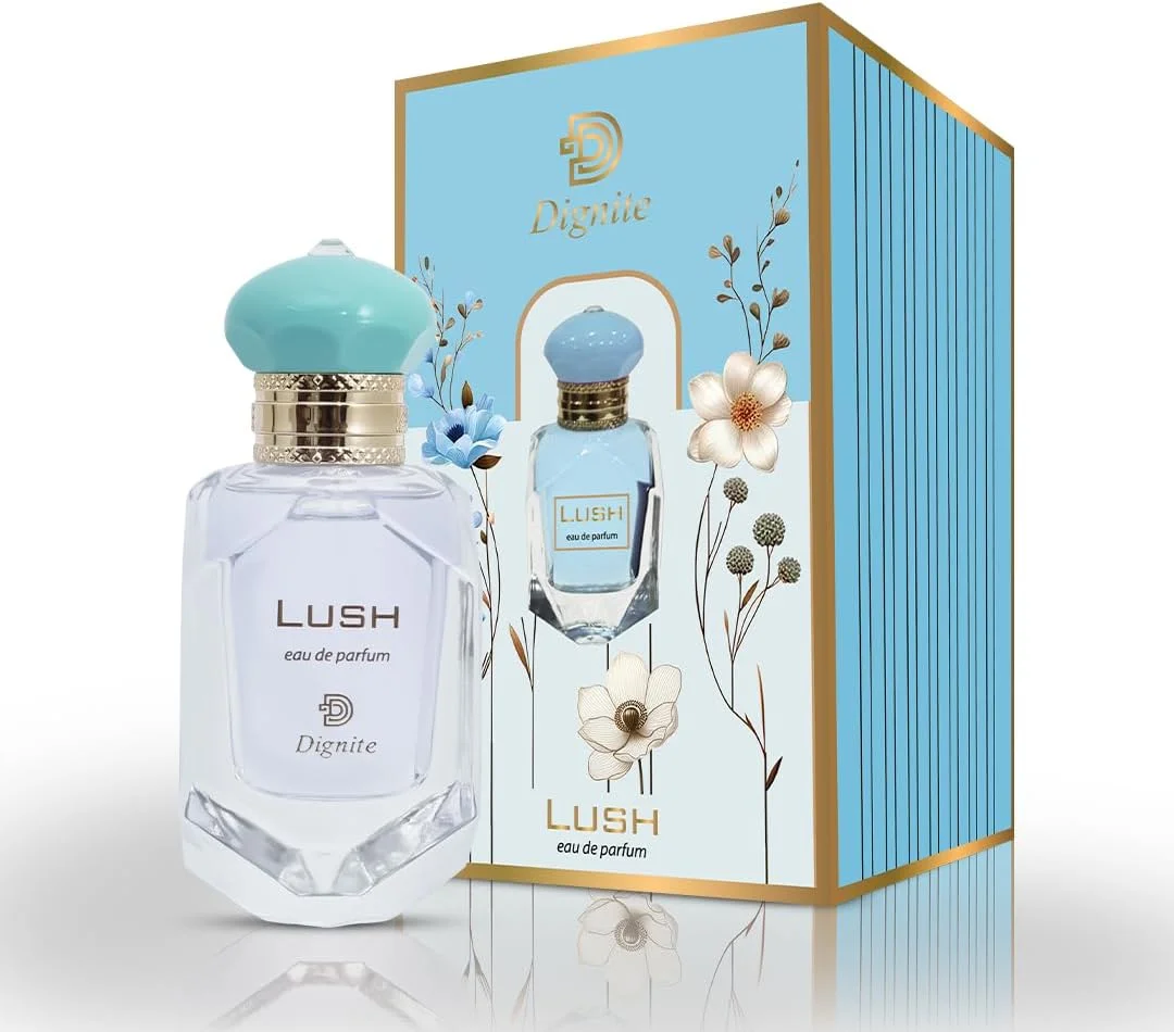 عطر زنانه دیگنیته لاش 50 میل - ادو پرفیوم - ترکیبی پر جنب و جوش از نارگیل، انگور فرنگی سیاه، گل رز و رایحه های چوبی - عطر گلی میوه ای برای زنان