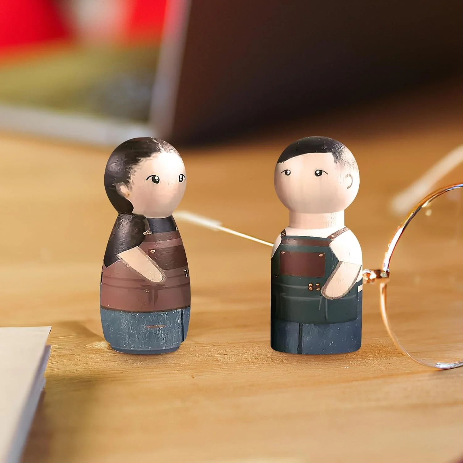 20 عدد آدمک چوبی گیره ای ناتمام - آدمک های چوبی طبیعی زن و مرد ساده و خام برای صنایع دستی نقاشی DIY، ساخت عروسک فرشته، قطعات بازی خانوادگی و پروژه های هنری خلاقانه (چوب طبیعی)