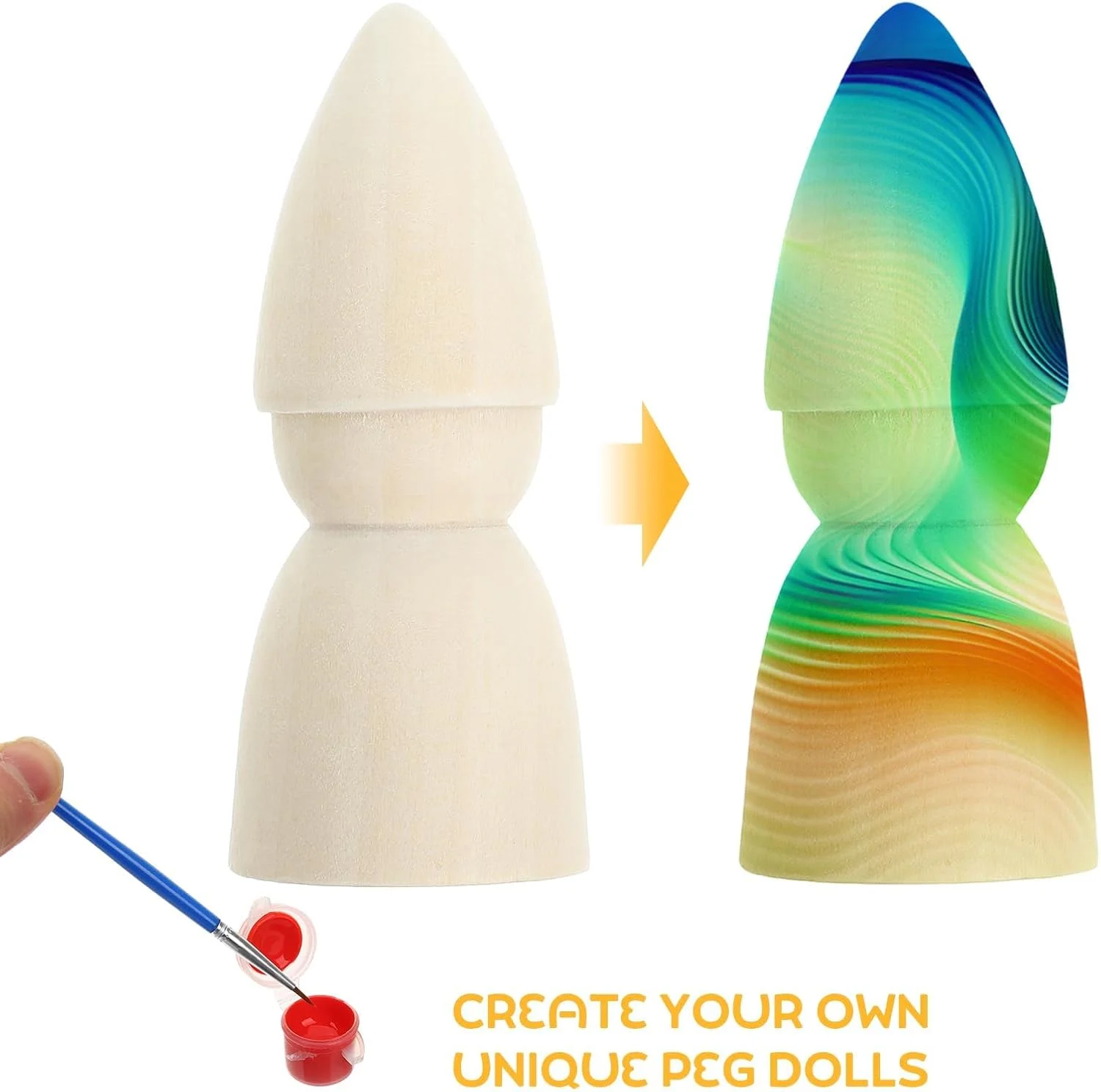 عروسک های چوبی گیره ای ناتمام - 10 عدد آدمک های گنوم چوبی طبیعی برای نقاشی DIY، کاردستی هنری کودکان، دکور مهمانی گرافیتی، زیور آلات کریسمس و دکوراسیون منزل