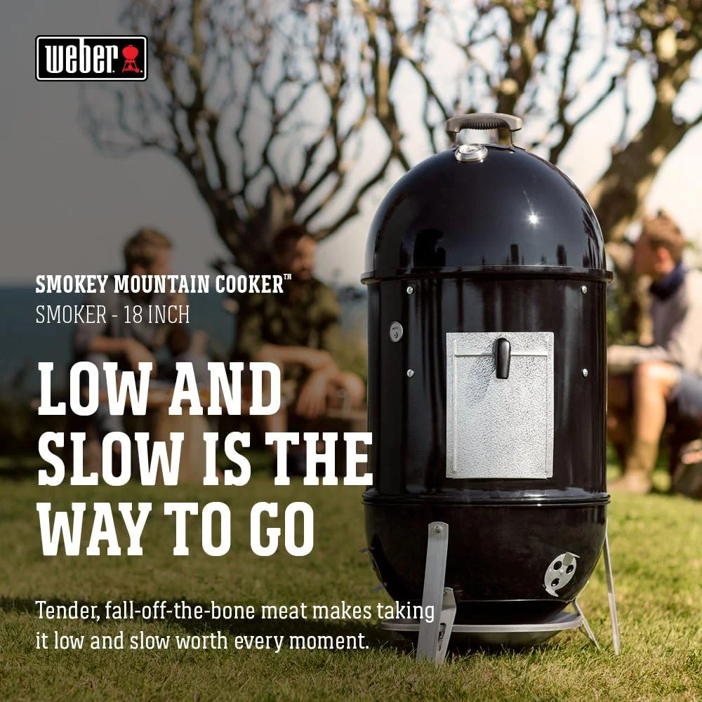 باربیکیو دودی زغالی Weber Smokey Mountain Cooker، مشکی