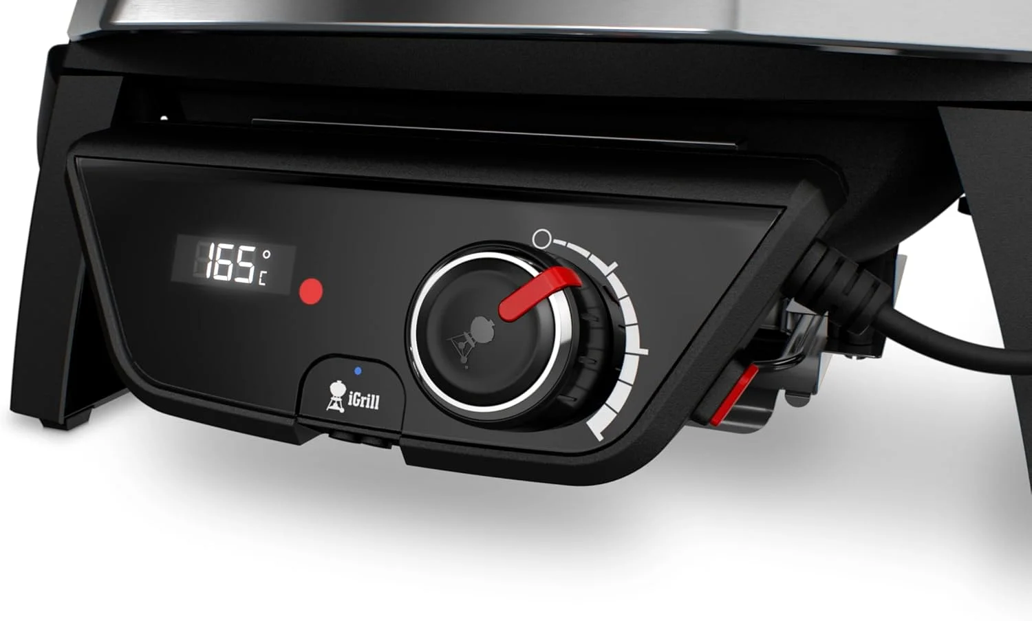 باربیکیو برقی Weber Pulse 1000، سطح گریل 41 x 31 سانتی متر، دماهای بالای 300 درجه سانتیگراد، کنترلر و دماسنج دیجیتال دما، گریل چدنی با روکش لعابی چینی - مشکی (81010079)