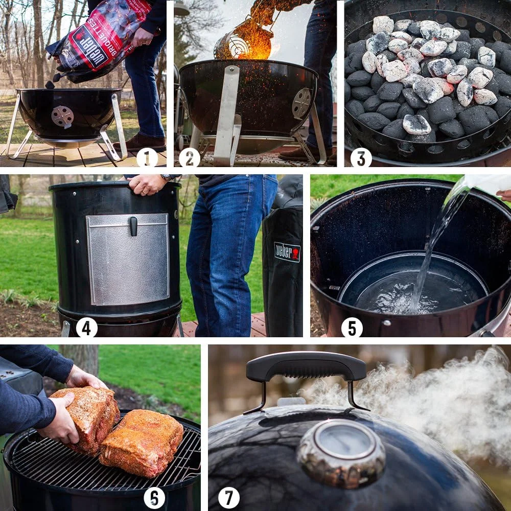 باربیکیو دودی زغالی Weber Smokey Mountain Cooker، مشکی