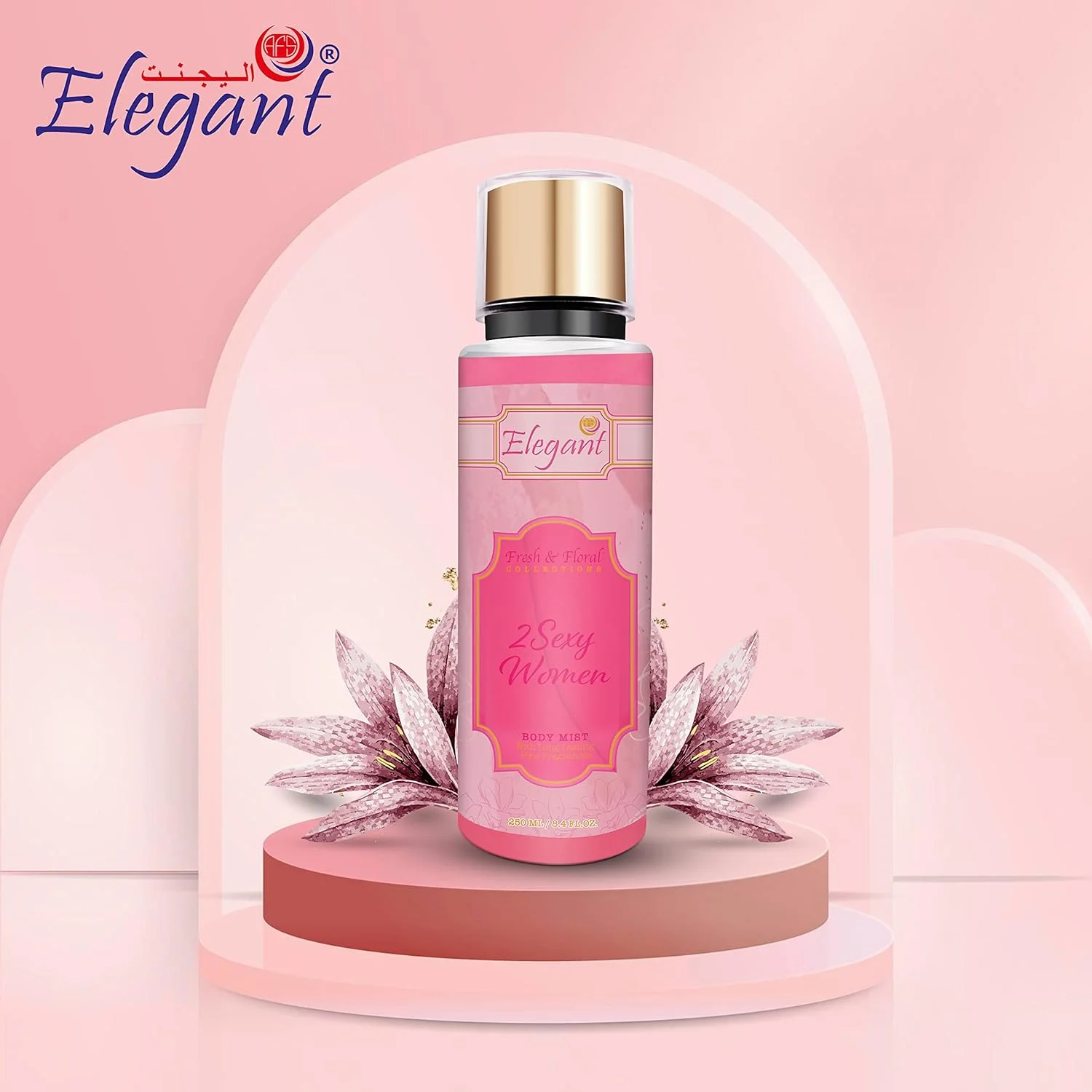 اسپری بادی میست زنانه Elegant 2 Sexy – 250 میلی لیتر – میست معطر و خوشبو | رایحه معطر، ماندگار و ممتاز، 8.45 fl. Oz. اسپری بادی میست زنانه Elegant 2 Sexy – 250 میلی لیتر – میست معطر و خوشبو | رایحه معطر، ماندگار و ممتاز، 8.45 fl. Oz.