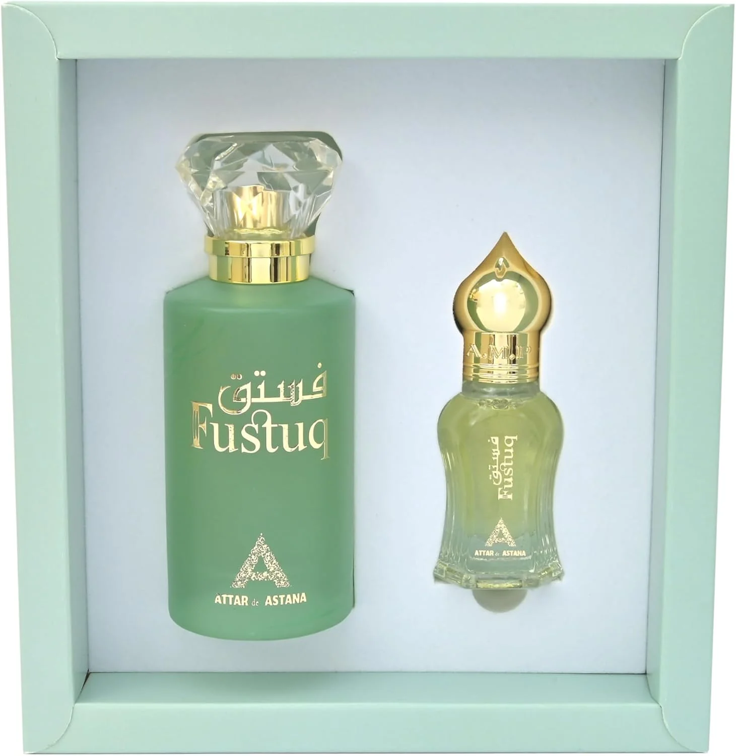 ست عطر فستوق از عطر آستانه 50 میلی لیتر، ظرافت + اسپری مسافرتی 12 میلی لیتر، عطر شرقی شیرین و خامه ای مقاومت ناپذیر، رایحه لوکس یونیسکس. عطر و ادکلن برای مردان و زنان