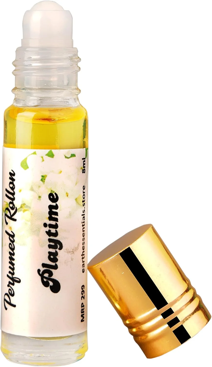 عطر بدن طبیعی Earth Essentials Playtime با رایحه یاس و گل مریم، بدون الکل، ماندگاری طولانی، عطر یونیسکس، ایده آل برای استفاده روزانه، منزل، محل کار و شب های عاشقانه - 8 میلی لیتر، بسته 1 عددی