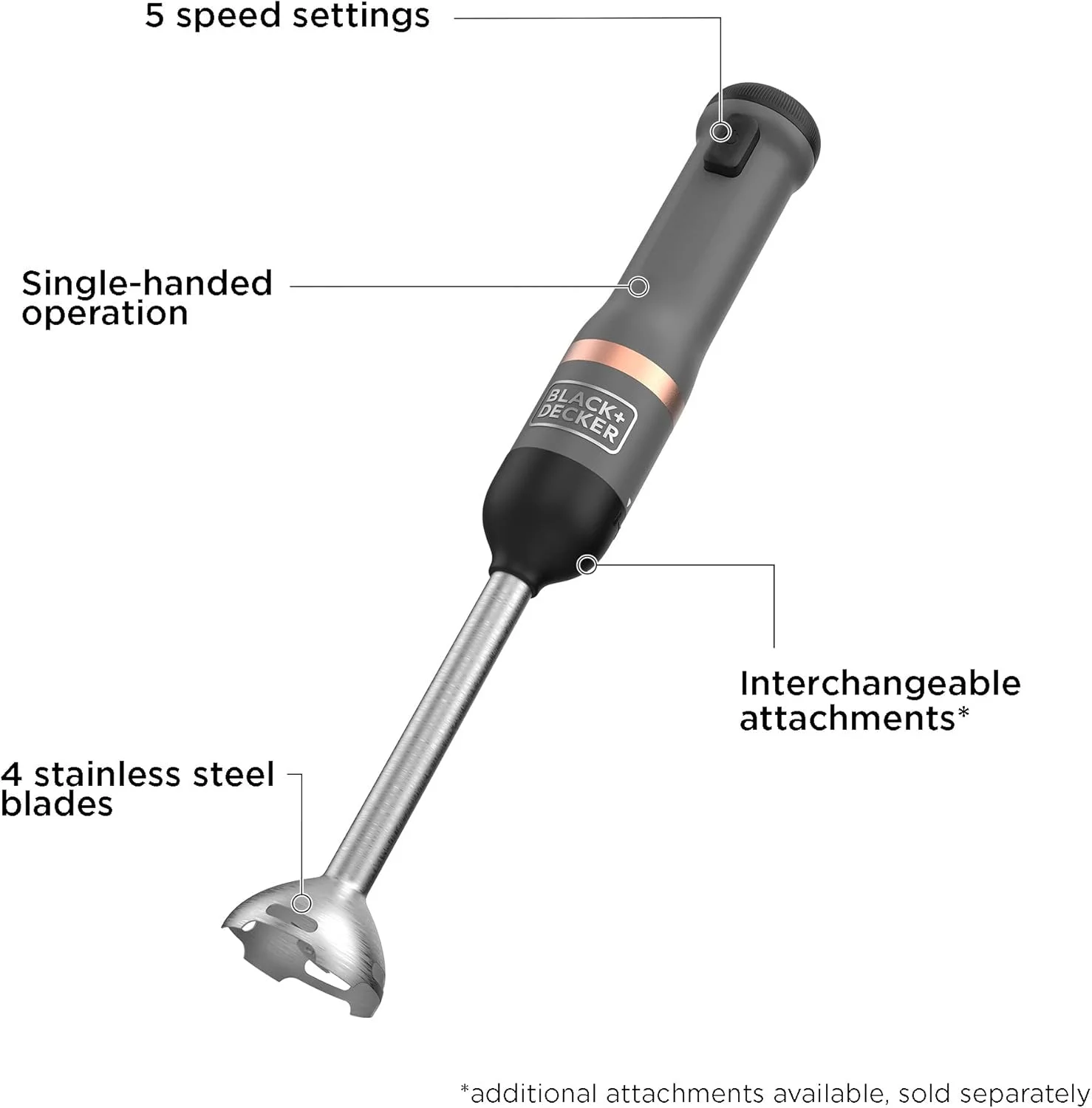 همزن برقی غوطه وری بی سیم Black & Decker Kitchen Wand 7.2V با تنظیمات 5 سرعته، پیمانه اندازه گیری 700 میلی لیتری، پایه شارژ با نشانگر باتری، پلاستیک فاقد BPA، BCKM1011KBF-GB با 2 سال گارانتی همزن برقی غوطه وری بی سیم Black & Decker Kitchen Wand 7.2V با تنظیمات 5 سرعته، پیمانه اندازه گیری 700 میلی لیتری، پایه شارژ با نشانگر باتری، پلاستیک فاقد BPA، BCKM1011KBF-GB با 2 سال گارانتی
