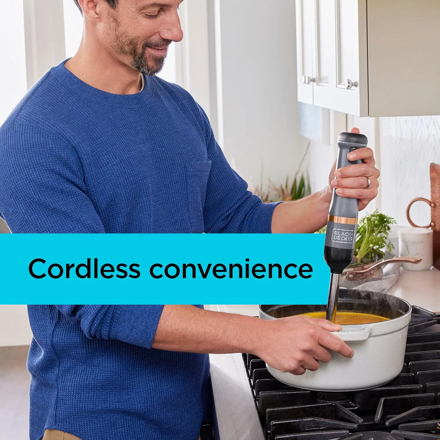 همزن برقی غوطه وری بی سیم Black & Decker Kitchen Wand 7.2V با تنظیمات 5 سرعته، پیمانه اندازه گیری 700 میلی لیتری، پایه شارژ با نشانگر باتری، پلاستیک فاقد BPA، BCKM1011KBF-GB با 2 سال گارانتی همزن برقی غوطه وری بی سیم Black & Decker Kitchen Wand 7.2V با تنظیمات 5 سرعته، پیمانه اندازه گیری 700 میلی لیتری، پایه شارژ با نشانگر باتری، پلاستیک فاقد BPA، BCKM1011KBF-GB با 2 سال گارانتی