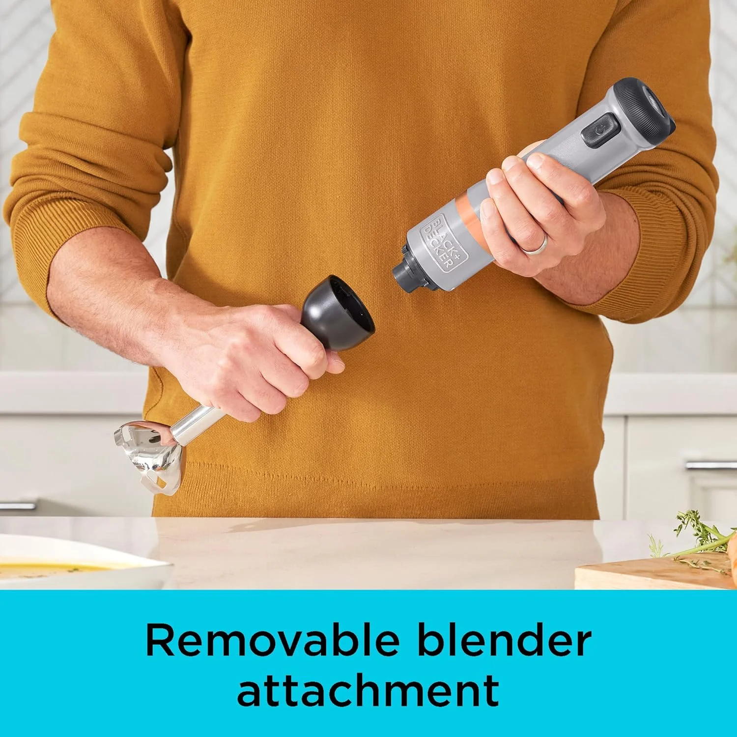 همزن برقی غوطه وری بی سیم Black & Decker Kitchen Wand 7.2V با تنظیمات 5 سرعته، پیمانه اندازه گیری 700 میلی لیتری، پایه شارژ با نشانگر باتری، پلاستیک فاقد BPA، BCKM1011KBF-GB با 2 سال گارانتی همزن برقی غوطه وری بی سیم Black & Decker Kitchen Wand 7.2V با تنظیمات 5 سرعته، پیمانه اندازه گیری 700 میلی لیتری، پایه شارژ با نشانگر باتری، پلاستیک فاقد BPA، BCKM1011KBF-GB با 2 سال گارانتی