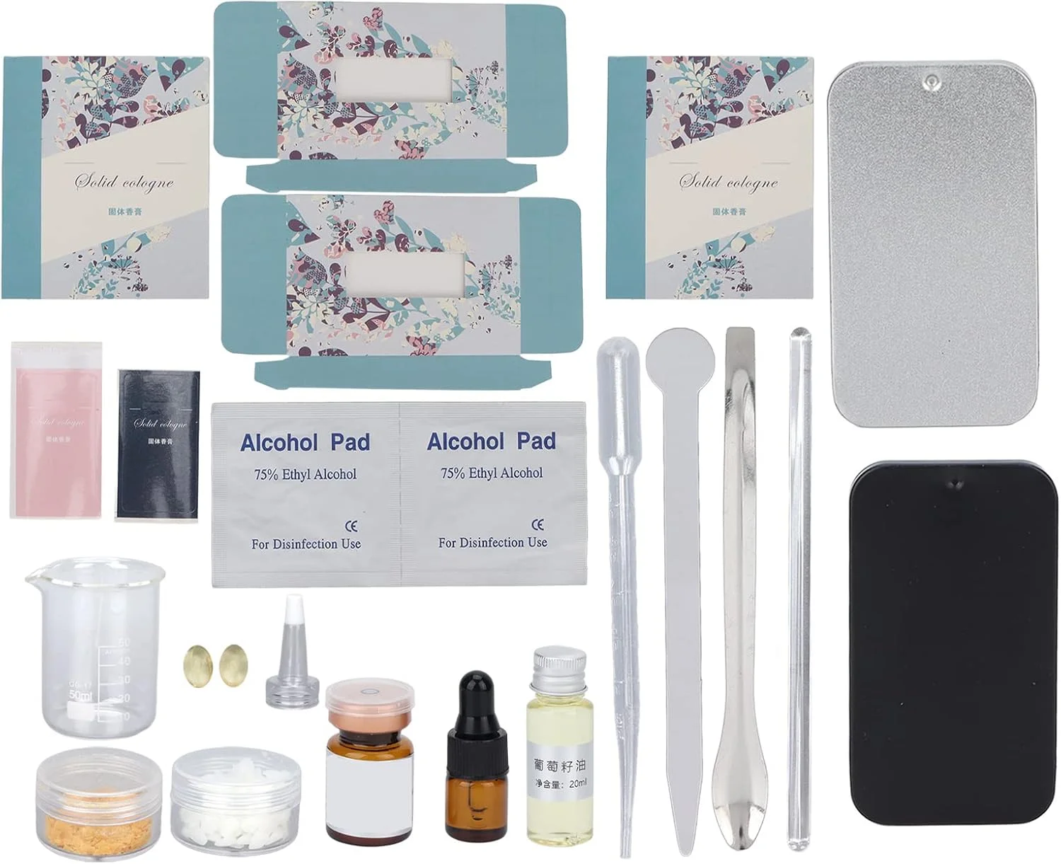 ست بسته مواد اولیه بالم خانگی DIY عطر جامد با رایحه ملایم ماندگار دست ساز مردانه و زنانه