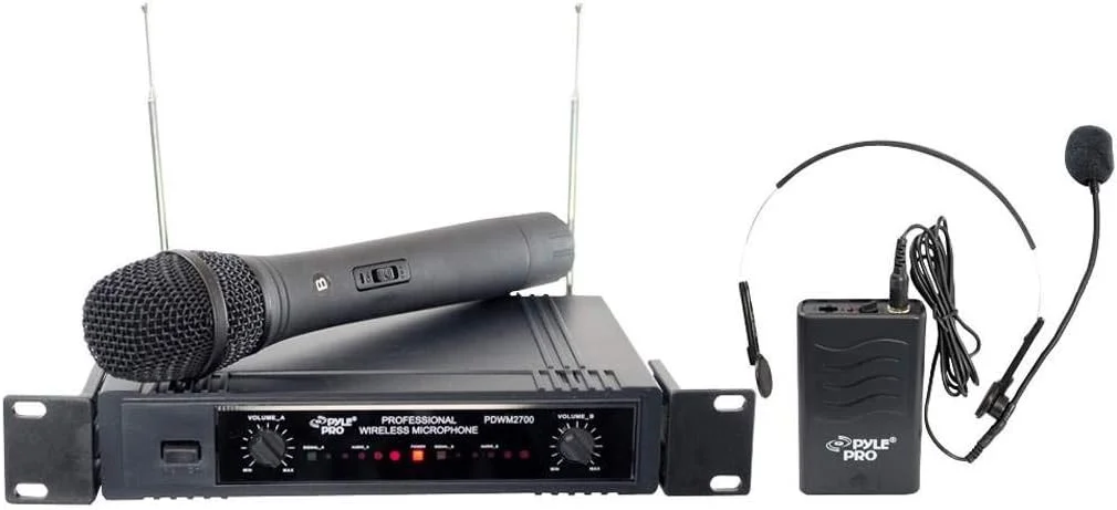 میکروفون بی سیم دو کاناله VHF پایل پرو مدل PDWM2700