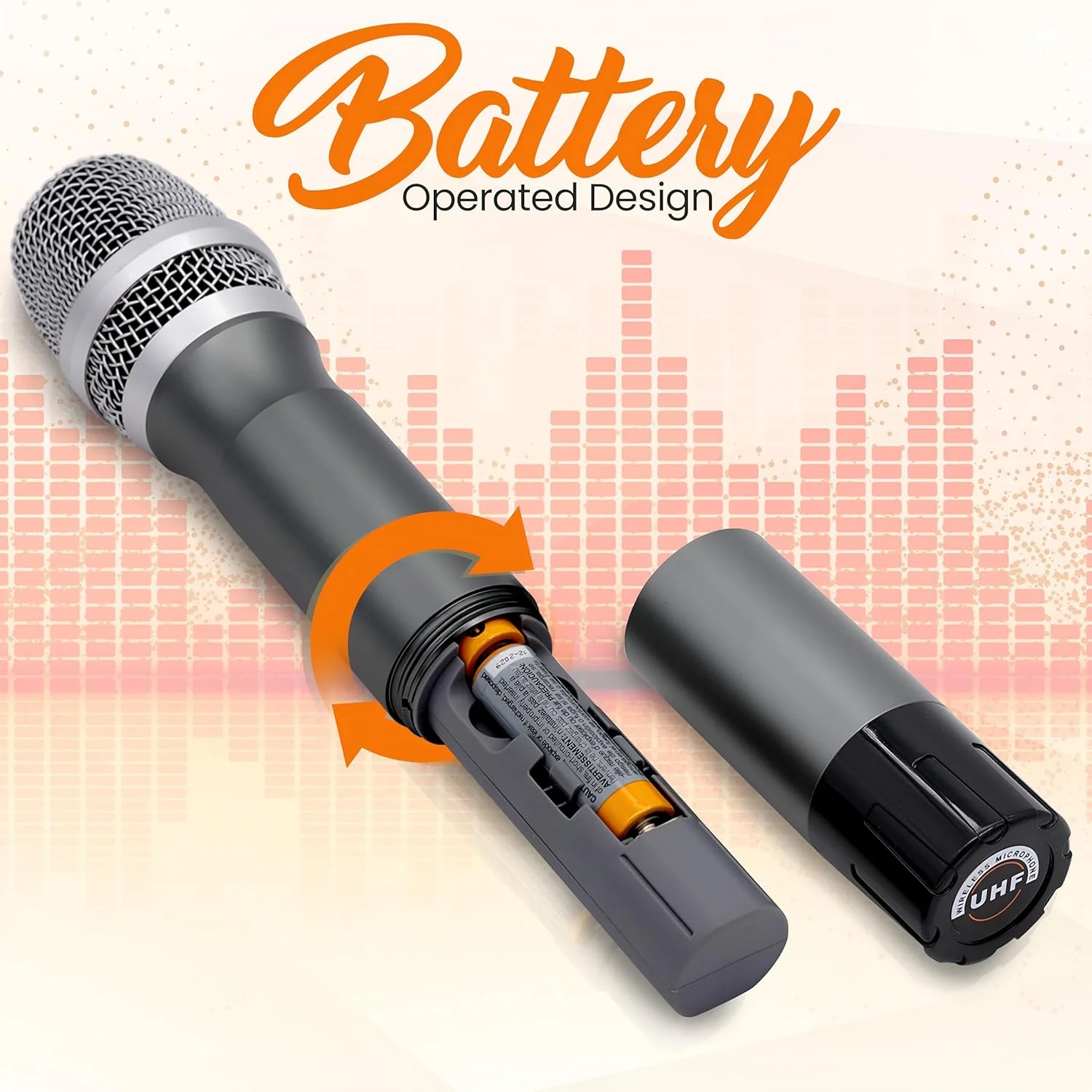 کیت سیستم بی سیم UHF پایل - مجموعه فرستنده میکروفون بی سیم دستی پویا یک طرفه حرفه ای قابل حمل با باتری با گیرنده آداپتور - PA کارائوکه DJ مهمانی، USB، مشکی - PDWMU103 کیت سیستم بی سیم UHF پایل - مجموعه فرستنده میکروفون بی سیم دستی پویا یک طرفه حرفه ای قابل حمل با باتری با گیرنده آداپتور - PA کارائوکه DJ مهمانی، USB، مشکی - PDWMU103