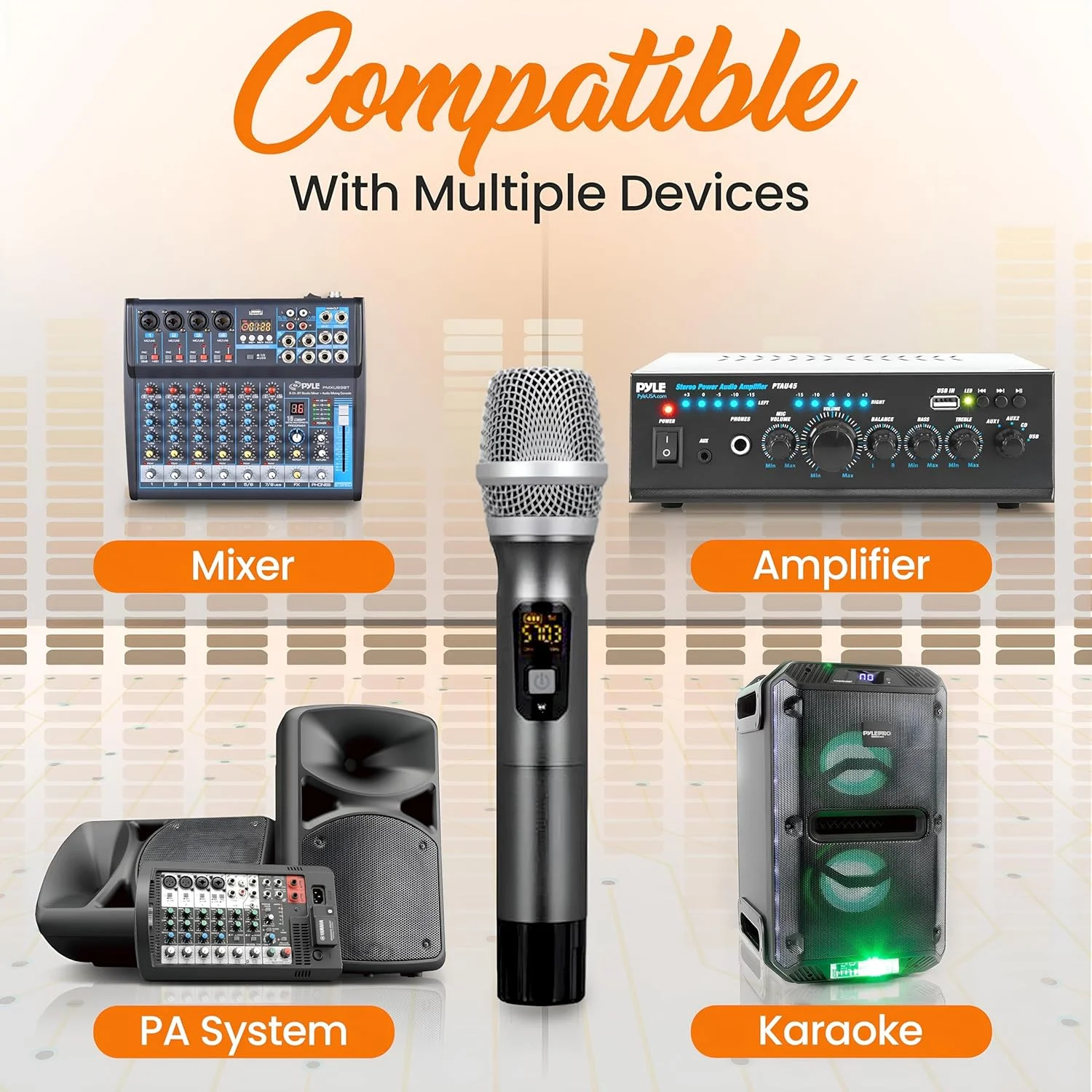 کیت سیستم بی سیم UHF پایل - مجموعه فرستنده میکروفون بی سیم دستی پویا یک طرفه حرفه ای قابل حمل با باتری با گیرنده آداپتور - PA کارائوکه DJ مهمانی، USB، مشکی - PDWMU103 کیت سیستم بی سیم UHF پایل - مجموعه فرستنده میکروفون بی سیم دستی پویا یک طرفه حرفه ای قابل حمل با باتری با گیرنده آداپتور - PA کارائوکه DJ مهمانی، USB، مشکی - PDWMU103