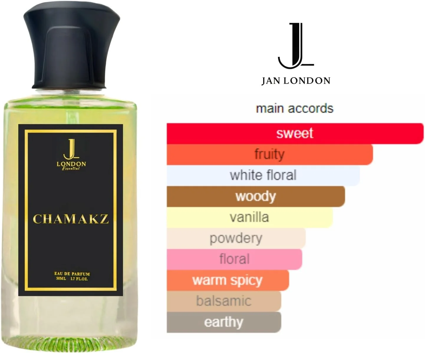 ادو پرفیوم زنانه و مردانه JAN LONDON ESSENTIAL - الهام گرفته از CHLOE NOMADE JASMINE - CHAMAKZ 50ml ادو پرفیوم زنانه و مردانه JAN LONDON ESSENTIAL - الهام گرفته از CHLOE NOMADE JASMINE - CHAMAKZ 50ml