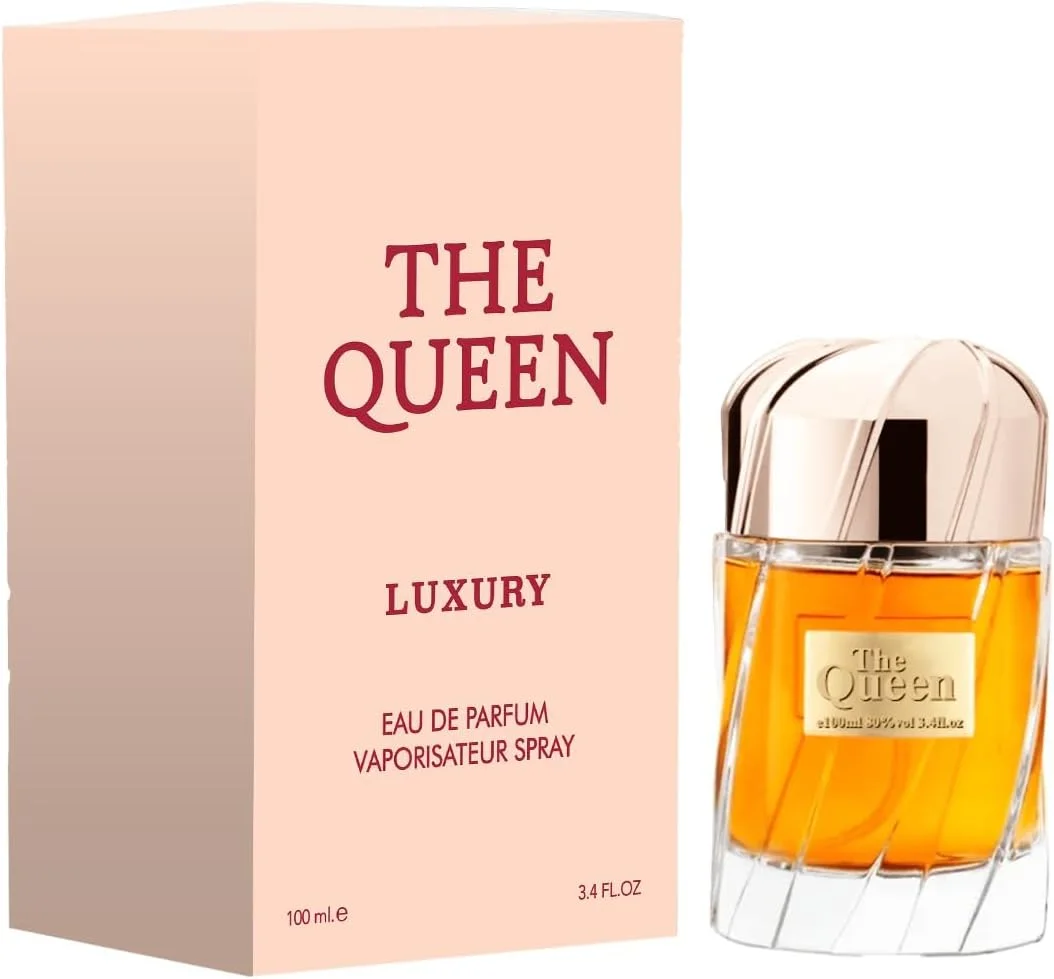 عطر زنانه کویین از عطر خالص، 100 میلی لیتر، رایحه چوبی، کهربایی، مشک با پایه چوب صندل، گلی سلطنتی و ظریف