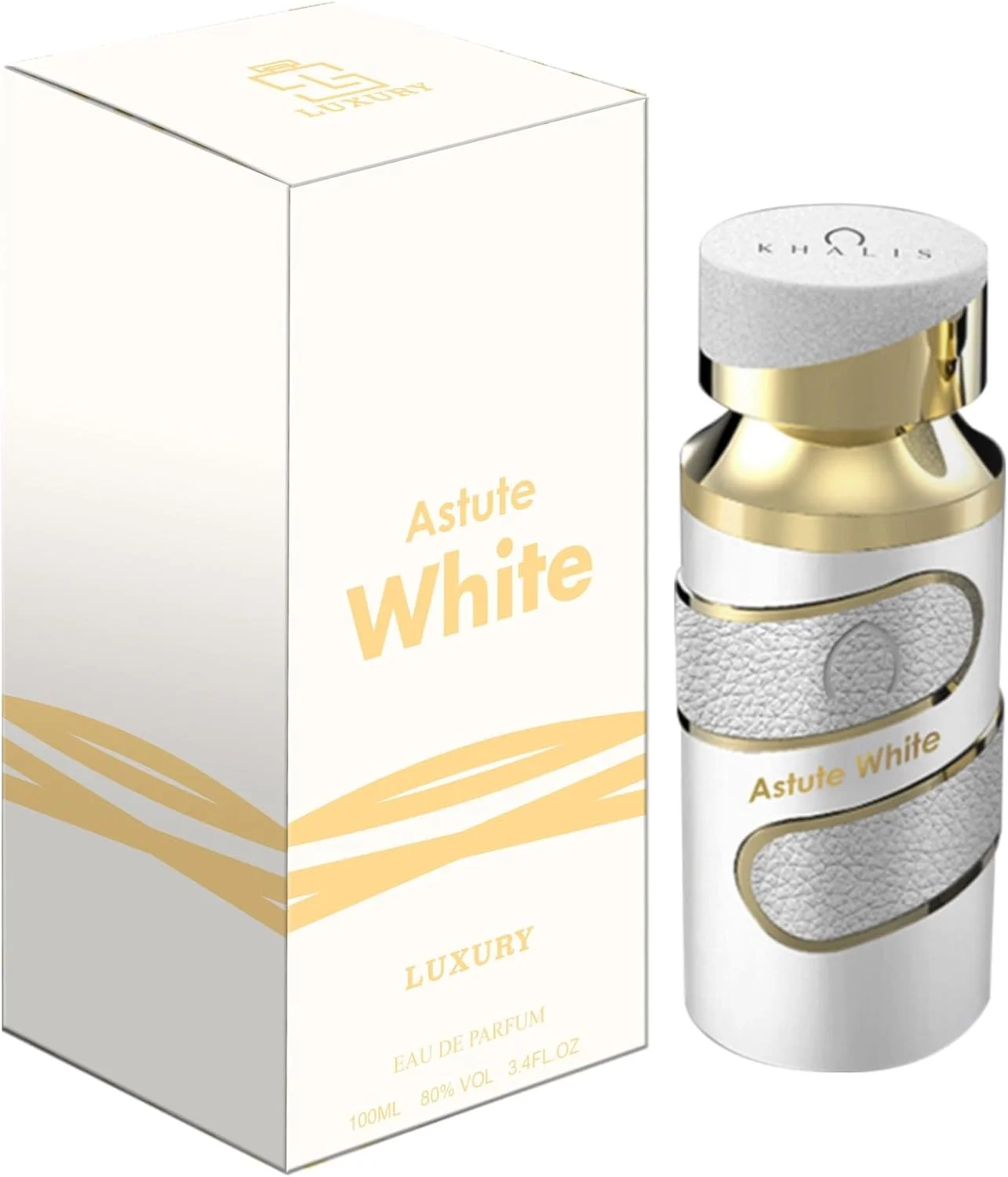 عطر زنانه لوکس جدید Astute White از Khalis Perfumes، ۱۰۰ میلی لیتر، رایحه گلی-شرقی، تمشک-لیمو-نرولی-رز-یاس-وانیل-مشک