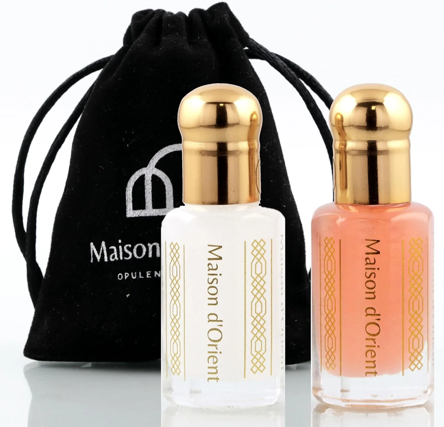 مجموعه طهاره Maison d'Orient 2x6mL | عطر روغنی بدن مشک صورتی و مشک سفید زنانه | عطرهای عربی | عطرهای عربی زنانه (Perfumes Arabes de Mujer - Almizcle Blanco y Rosa)