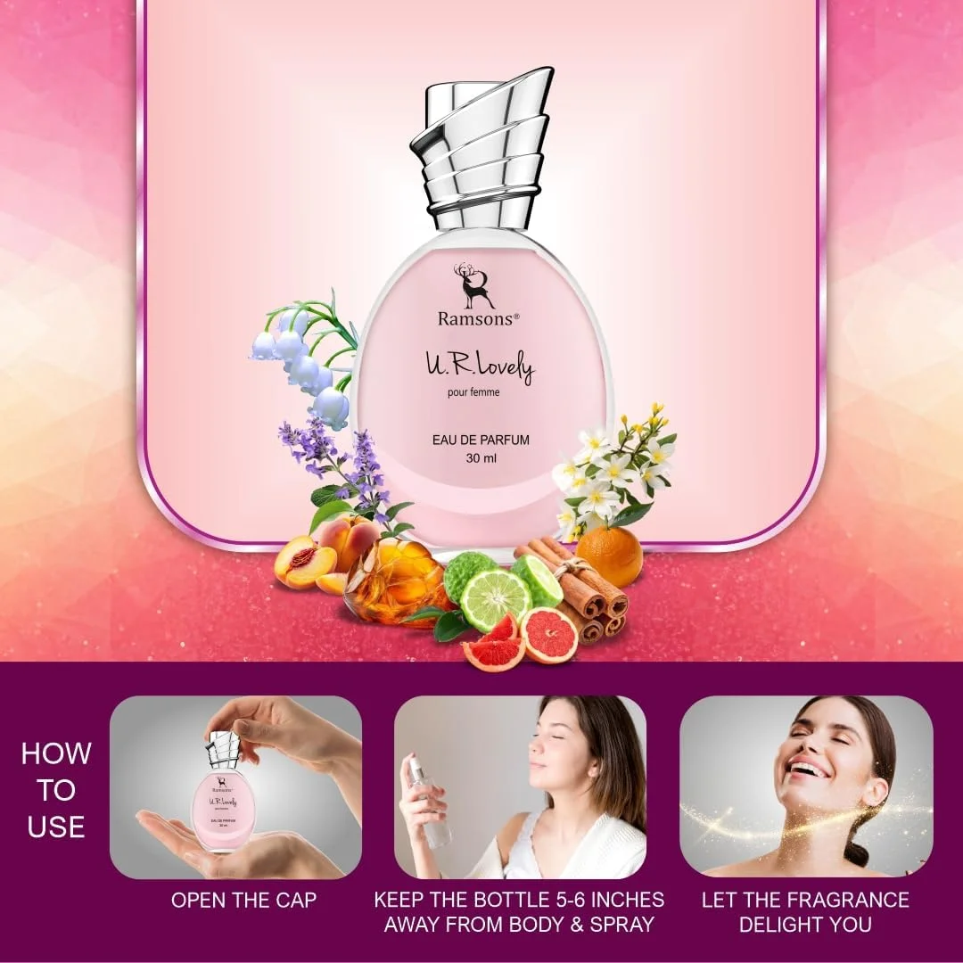 عطر زنانه رامسونز یو آر لاولی ادو پرفیوم 30 میلی لیتر | عطر لوکس ماندگار برای زنان عطر زنانه رامسونز یو آر لاولی ادو پرفیوم 30 میلی لیتر | عطر لوکس ماندگار برای زنان