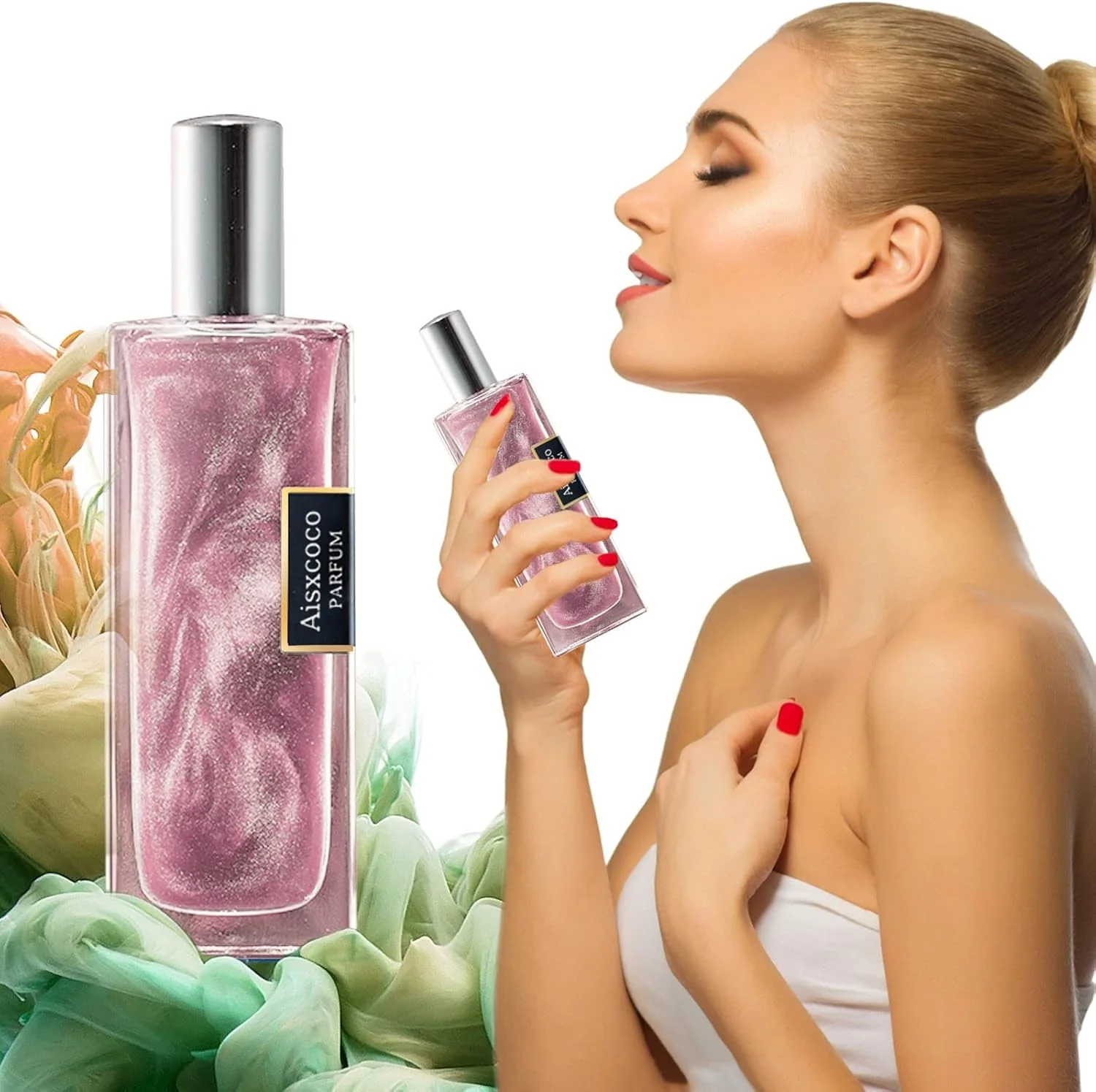 ادو تویلت زنانه (50 میلی لیتر) عطر شنی، عطر اسپری ادو تویلت زنانه با رایحه ای تازه و ماندگار / عطر تازه / هدیه برای زنان / هدیه برای مادر (صورتی)
