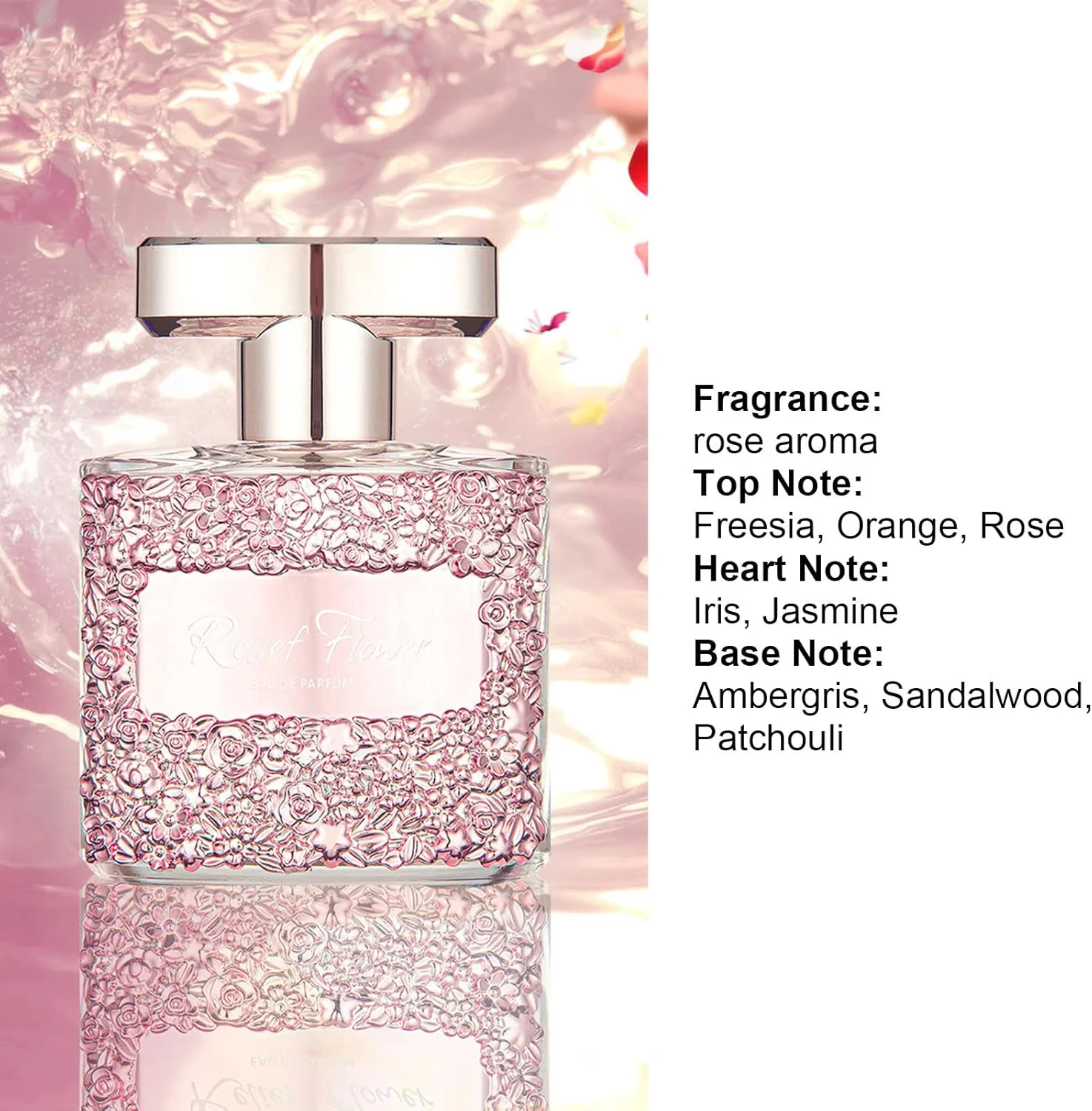 عطر زنانه با رایحه گل رز، ادو تویلت، عطر زنانه با رایحه ملایم و ماندگار، هدیه ای عالی برای قرار، کریسمس، روز شکرگزاری و تولد - 50 میلی لیتر