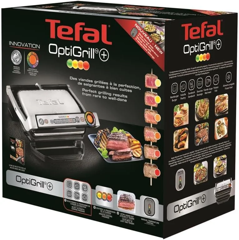 گریل برقی تفال GC712D34، 2000 وات، توری، تیتانیوم گریل برقی تفال GC712D34، 2000 وات، توری، تیتانیوم