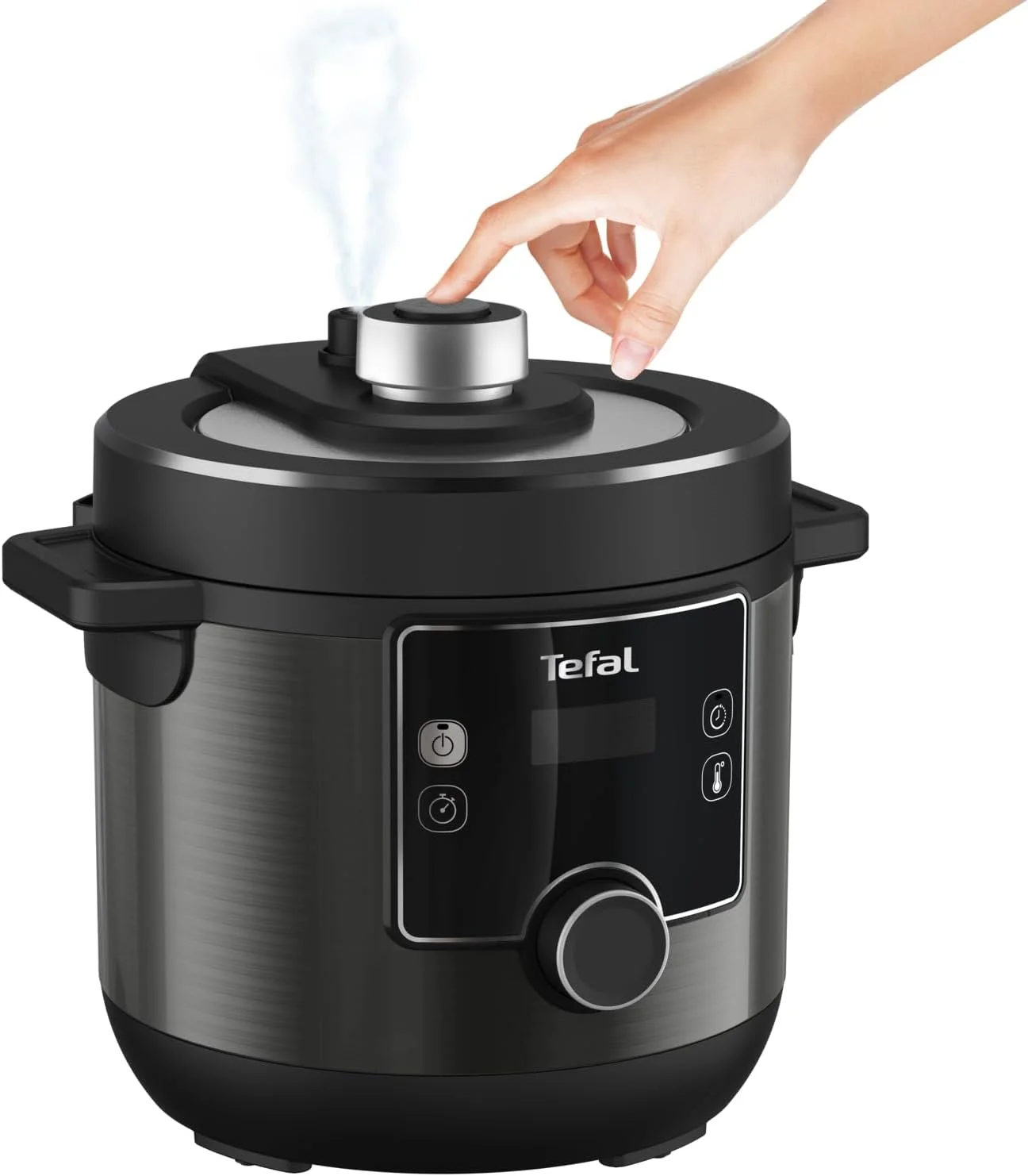 زودپز و سرخ کن برقی تفال Turbo Cuisine & Fry، با ظرفیت 7.6 لیتر، دارای درب سرخ کن بادی، شامل برنامه های سرخ کردن، برشته کردن، گریل کردن، آرام پز، پلوپز، 7.6 لیتر، 1200 وات، پلاستیکی، مشکی، CY778840 زودپز و سرخ کن برقی تفال Turbo Cuisine & Fry، با ظرفیت 7.6 لیتر، دارای درب سرخ کن بادی، شامل برنامه های سرخ کردن، برشته کردن، گریل کردن، آرام پز، پلوپز، 7.6 لیتر، 1200 وات، پلاستیکی، مشکی، CY778840