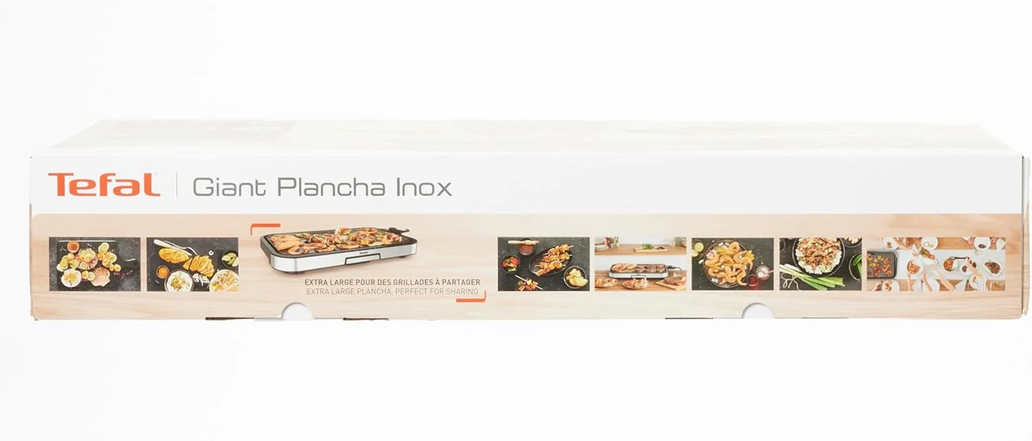 گریل پلانچا بزرگ تفال مدل CB631D مناسب برای 12 نفر، سطح گریل XXL، پوشش نچسب، ترموستات قابل تنظیم، بدون روغن، پخت و پز سالم، تمیز کردن آسان، 2300 وات، استیل ضد زنگ گریل پلانچا بزرگ تفال مدل CB631D مناسب برای 12 نفر، سطح گریل XXL، پوشش نچسب، ترموستات قابل تنظیم، بدون روغن، پخت و پز سالم، تمیز کردن آسان، 2300 وات، استیل ضد زنگ
