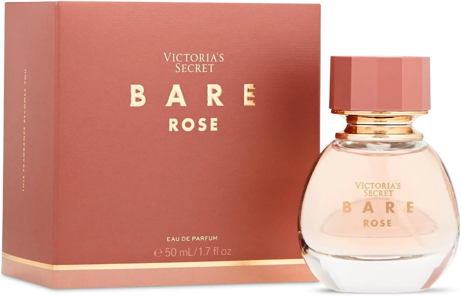ویکتوریا سیکرت Bare Rose ادو پرفیوم، با رایحه پوست گلابی، گل رز Centifolia و چوب های شفاف، عطر زنانه (50 میلی لیتر)