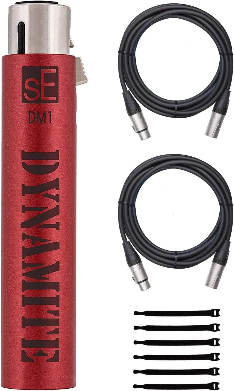 پری امپ میکروفون فعال sE Electronics DM1 Dynamite با افزایش 28dB به همراه 2 کابل میکروفون XLR 20 فوتی و بست کمربندی 7 عددی