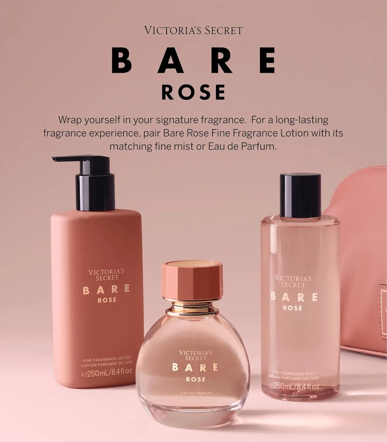 ویکتوریا سکرت Bare Rose ادو پرفیوم، رایحه پوست گلابی، رز سانتیفولیا و چوب های شفاف، عطر زنانه (100 میلی لیتر) ویکتوریا سکرت Bare Rose ادو پرفیوم، رایحه پوست گلابی، رز سانتیفولیا و چوب های شفاف، عطر زنانه (100 میلی لیتر)