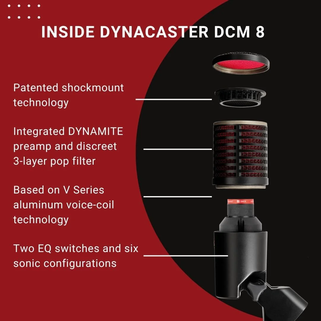 میکروفون دینامیک sE Electronics DynaCaster با پری امپ یکپارچه و سوییچ های شکل دهی صدا